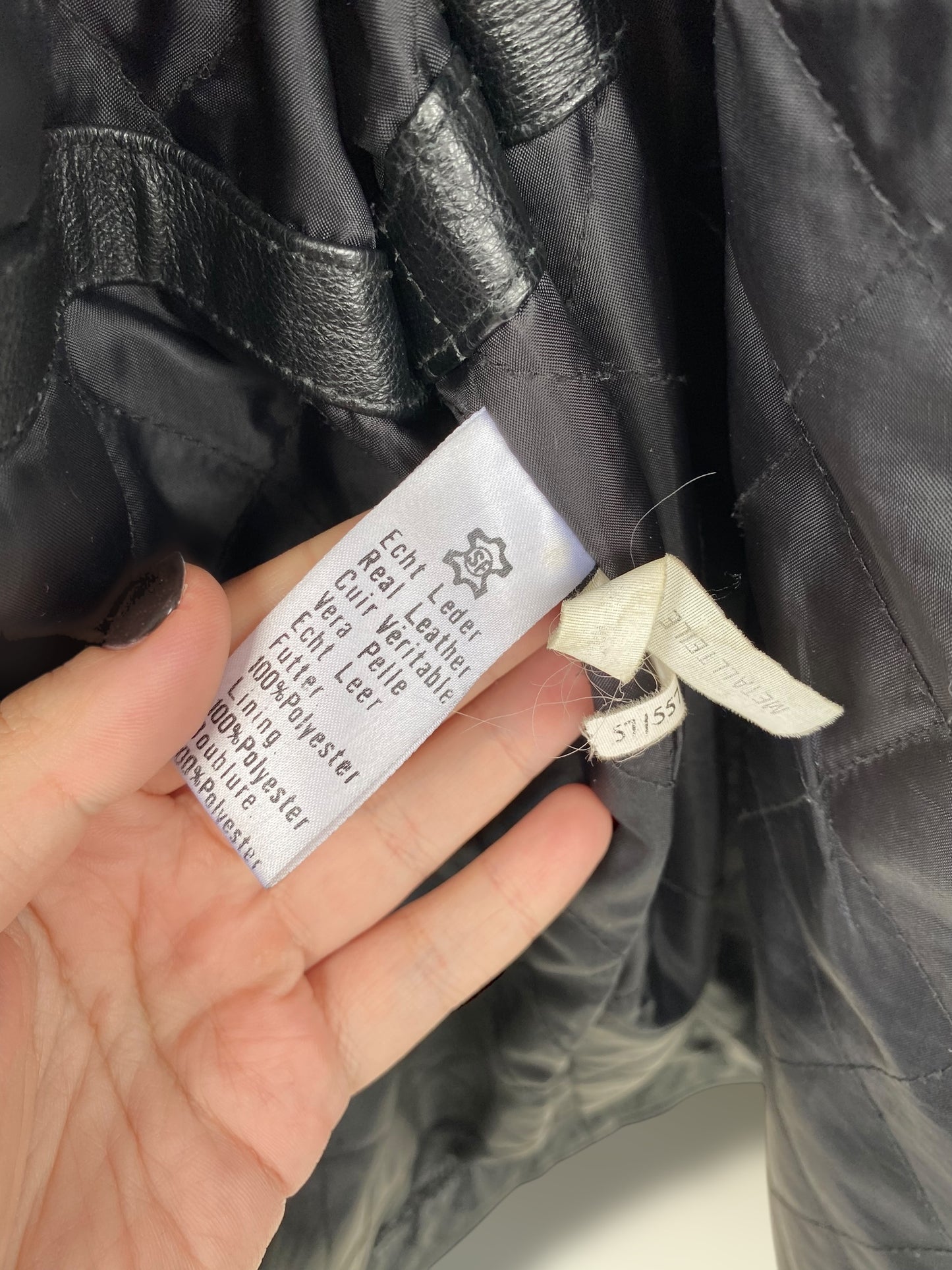 90s vintage black leather jacket