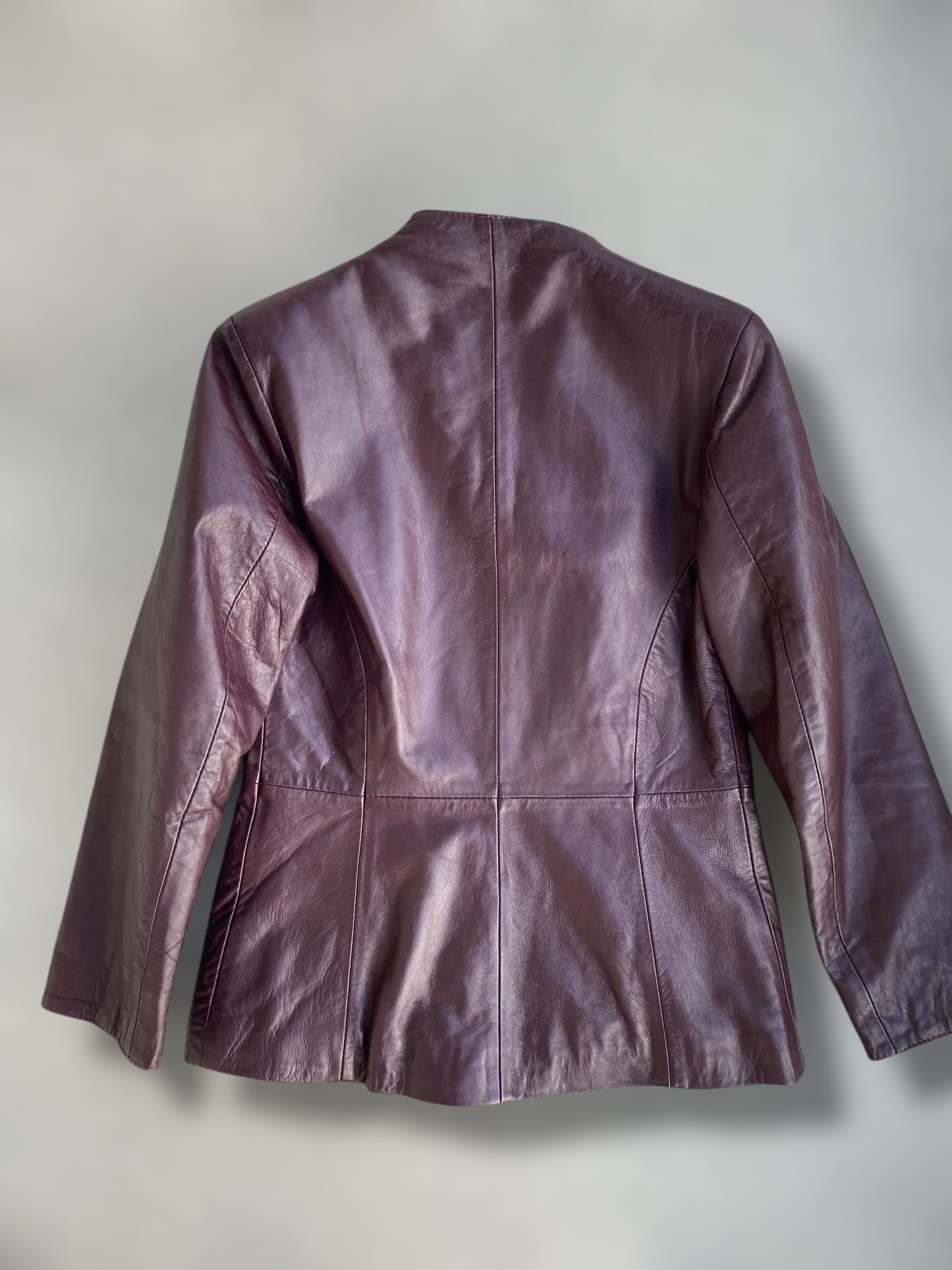 Burgundy vintage leather jacket
