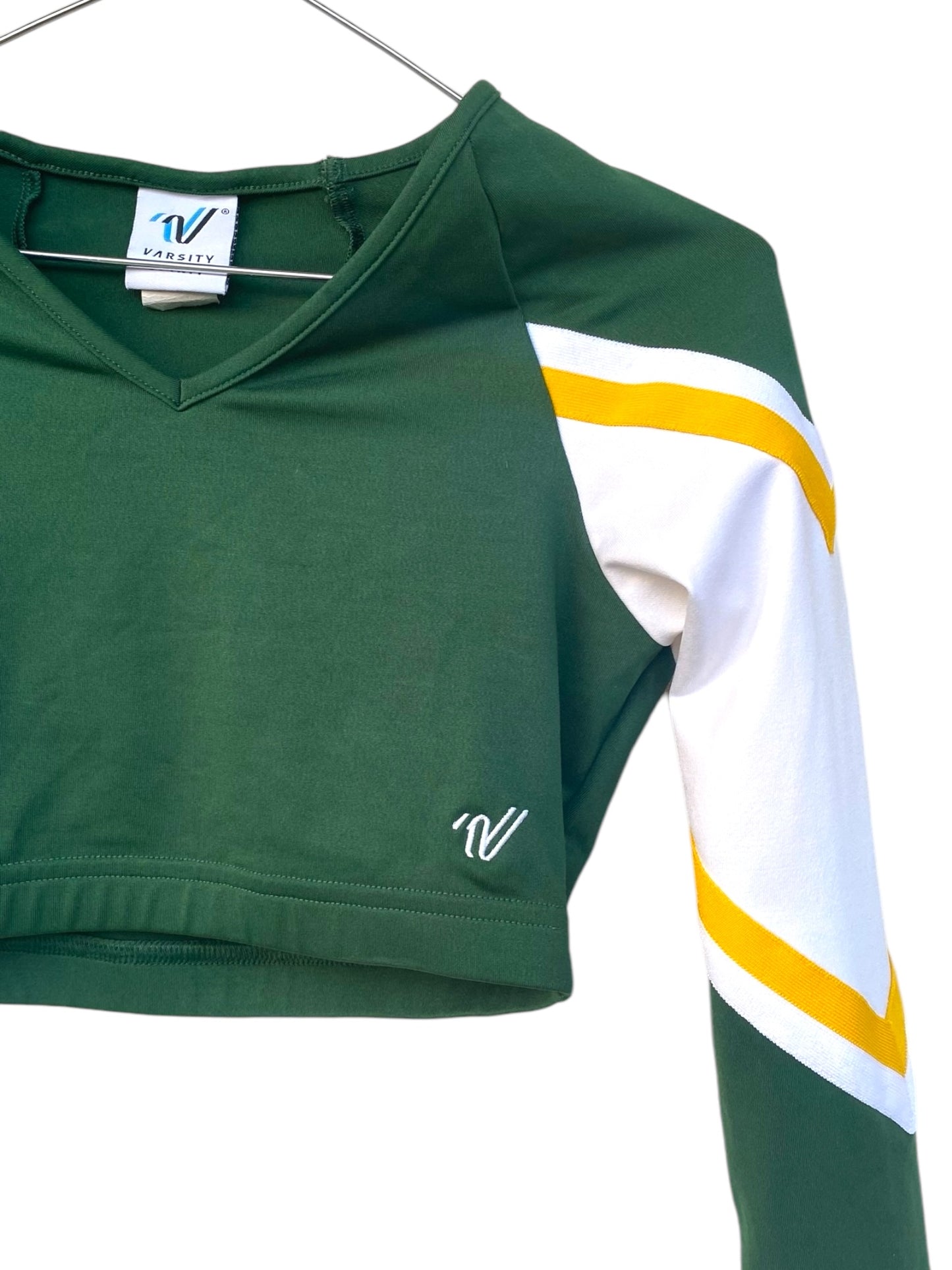 90s American green cheerleading crop top