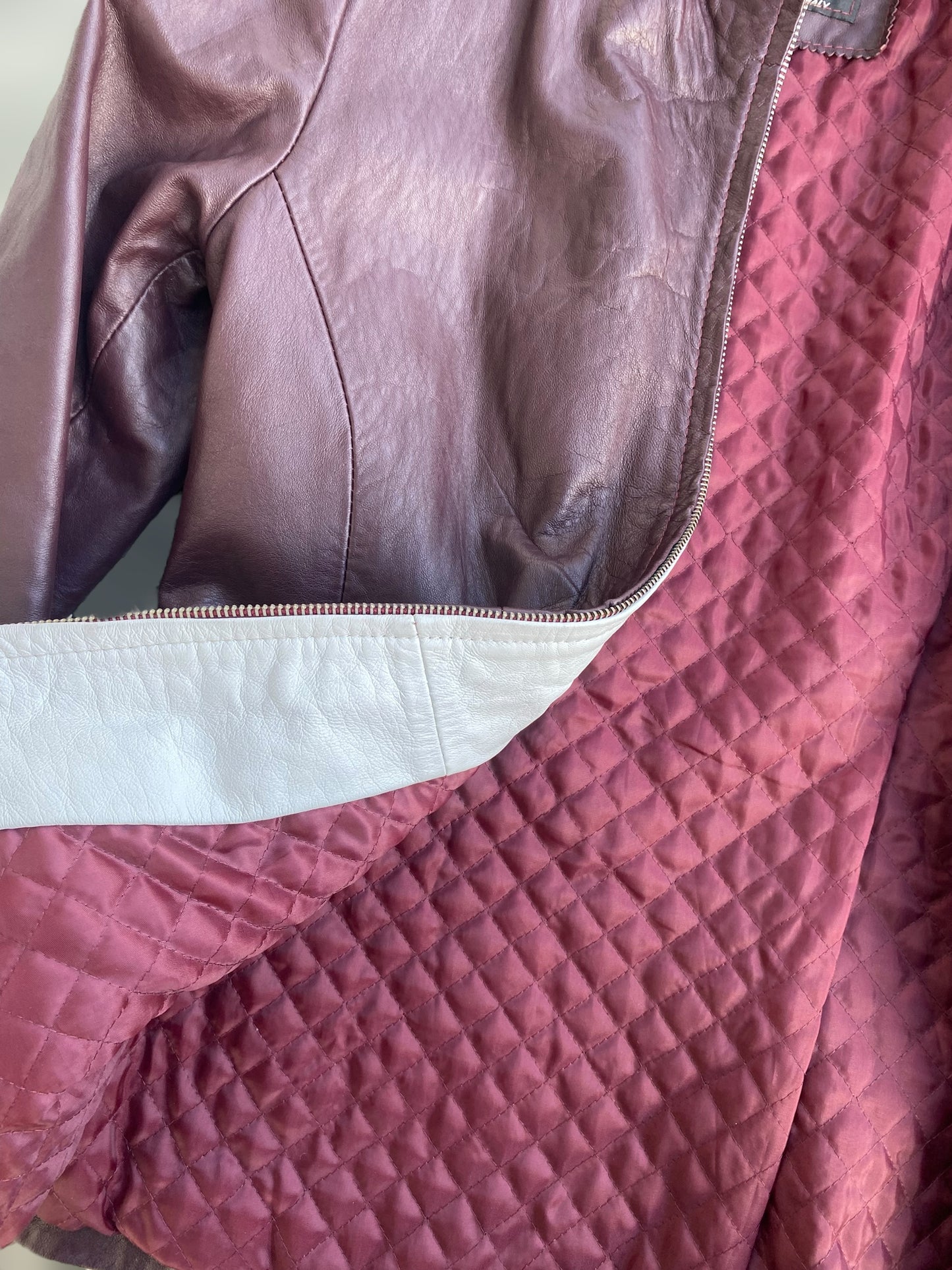 Burgundy vintage leather jacket