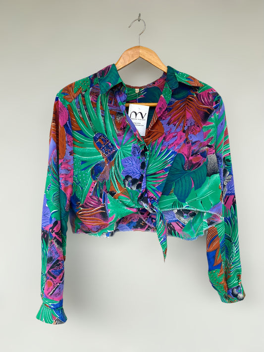 “Vintage jungle” reworked cropped shirt