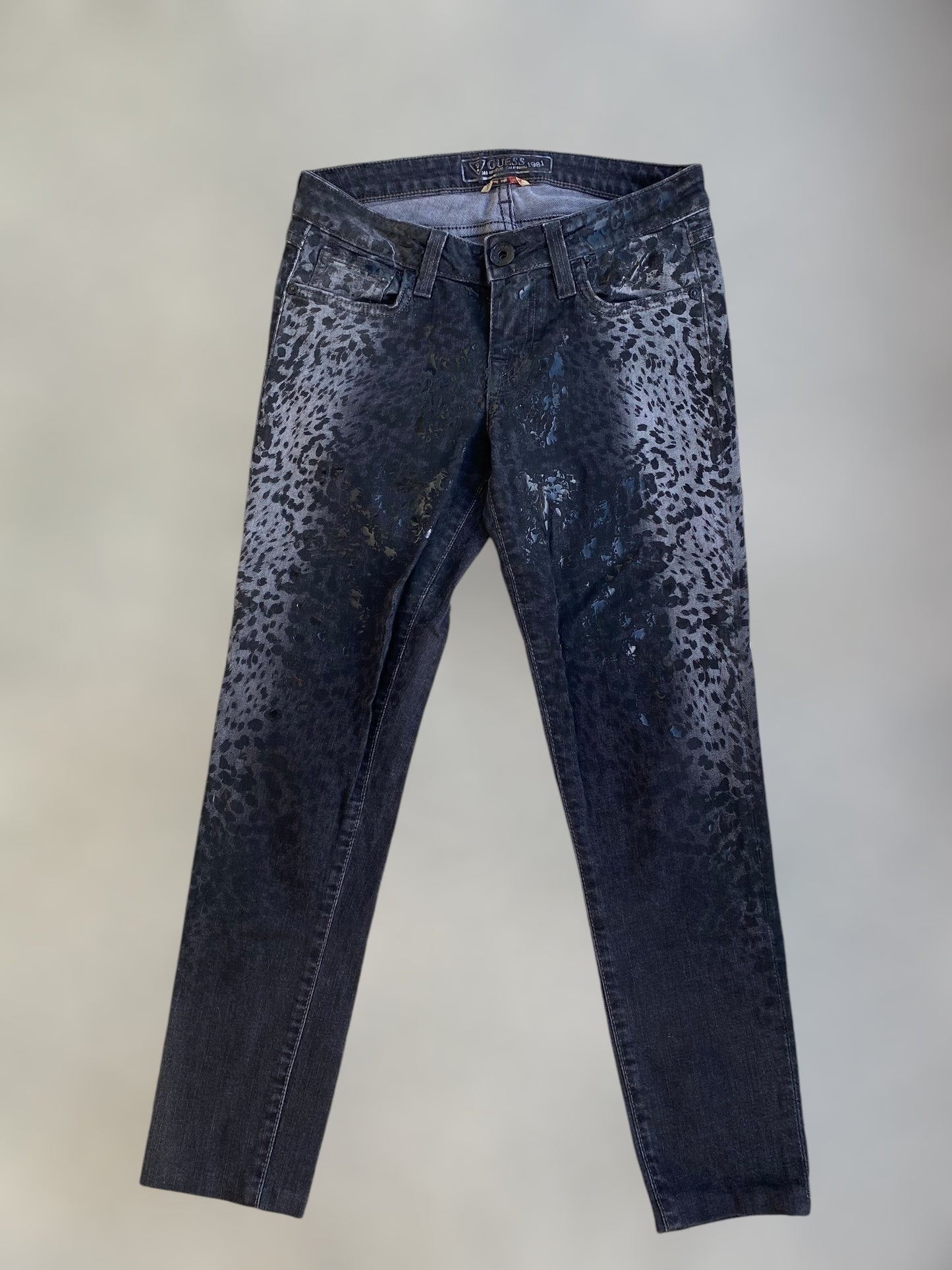 Guess animal print slim jeans