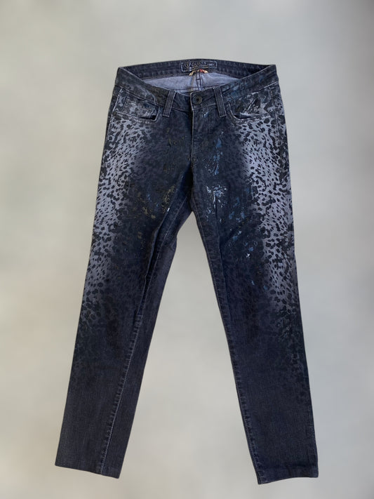 Guess animal print slim jeans