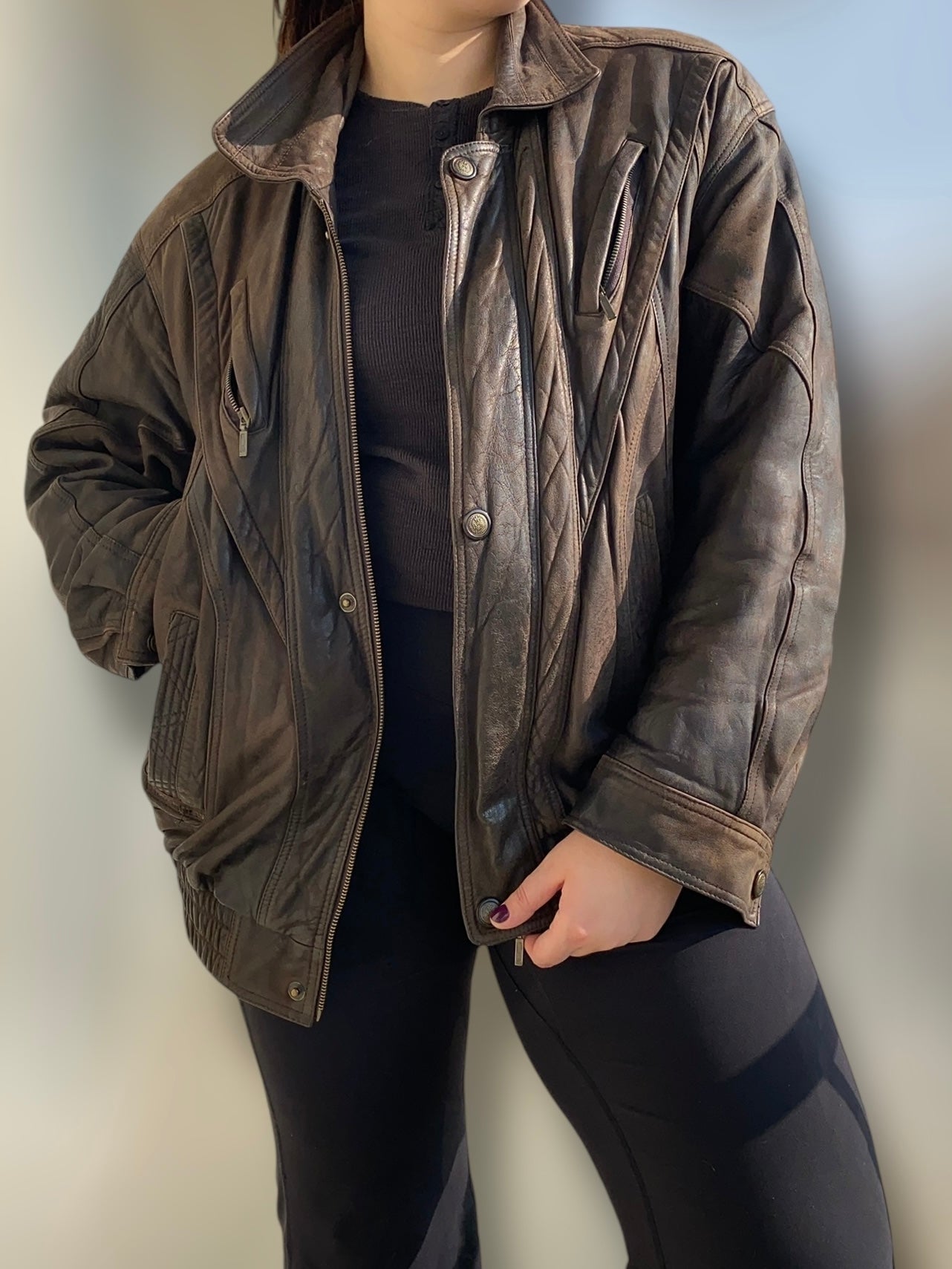 Dusty brown vintage CANDA bomber jacket