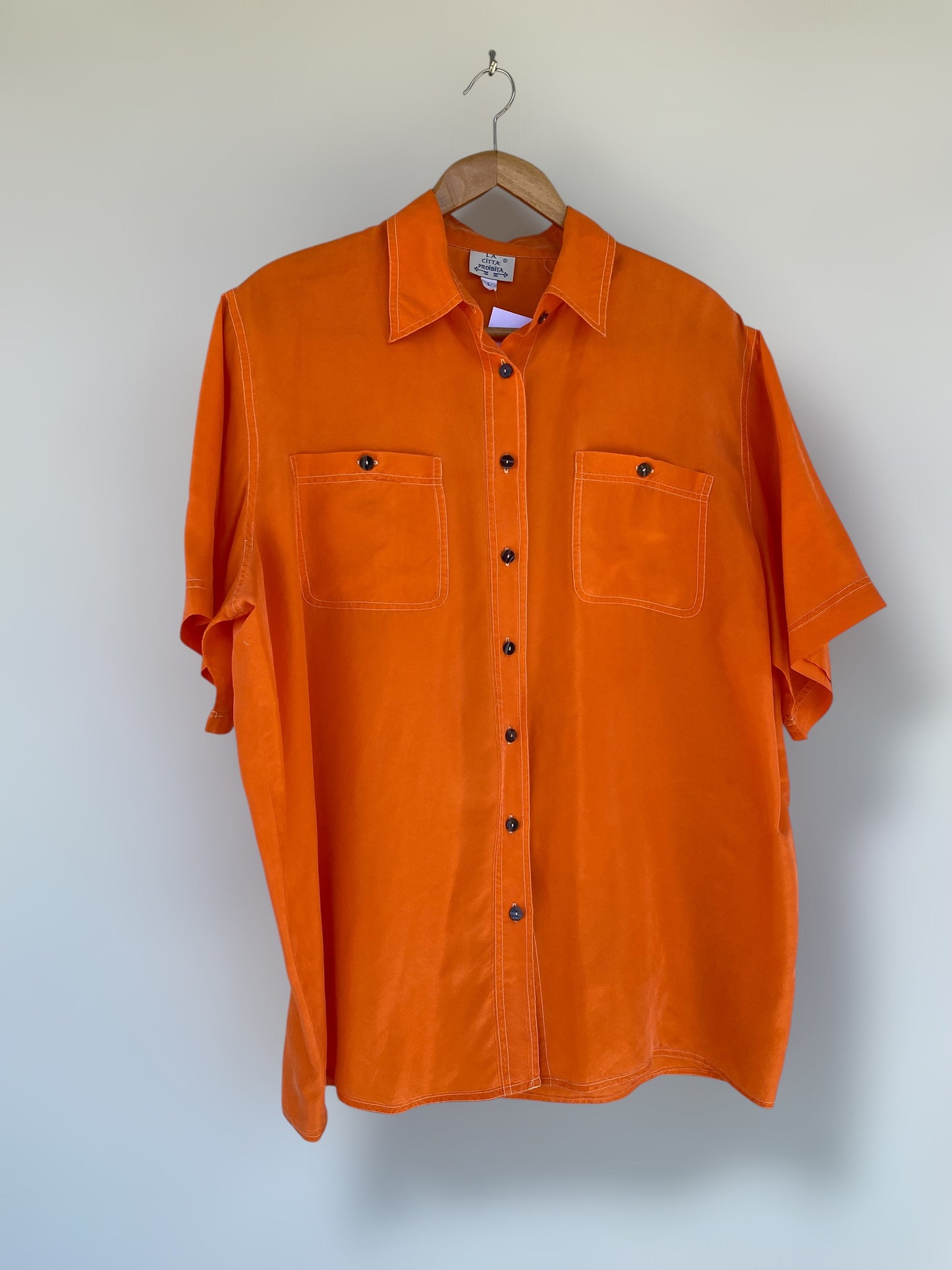 “Mandarin” silk vintage shirt