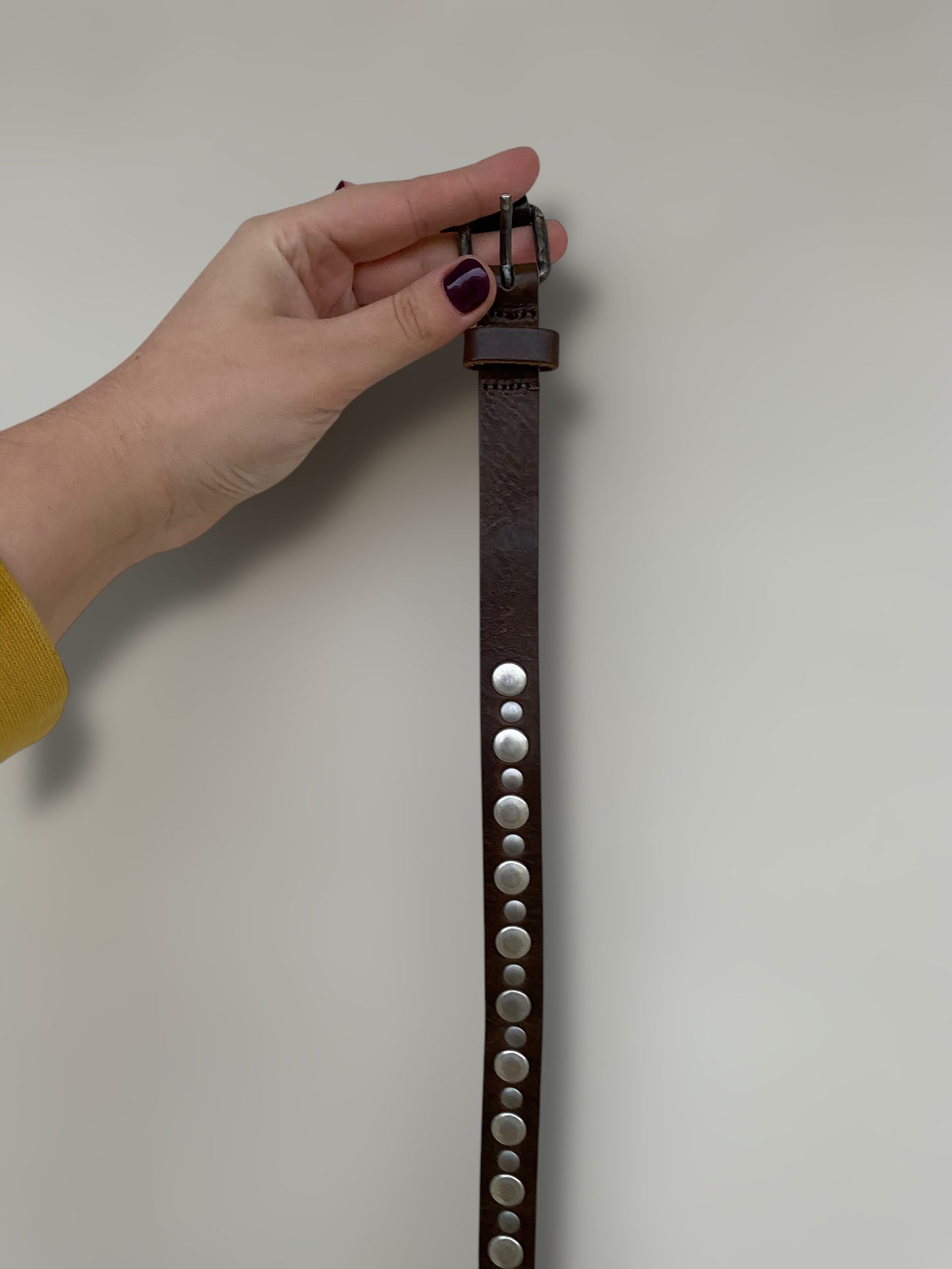 Vintage leather belt with studs