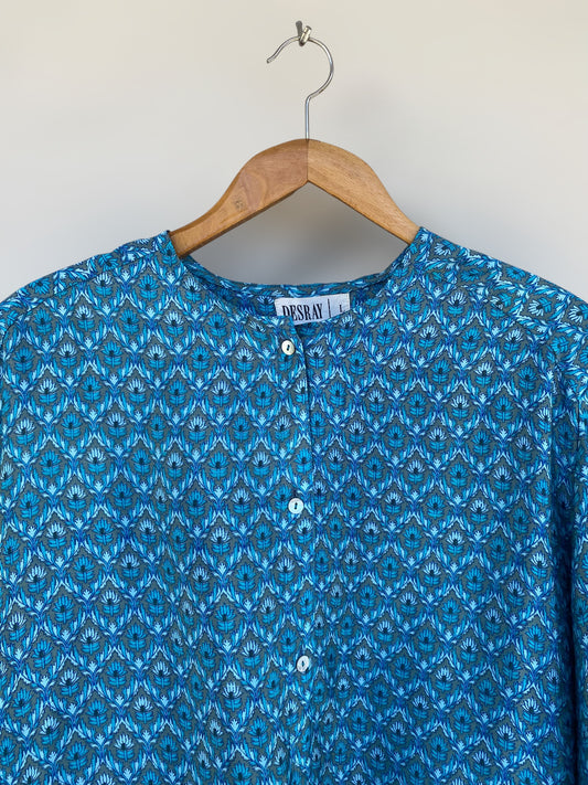 Long silk vintage patterned shirt