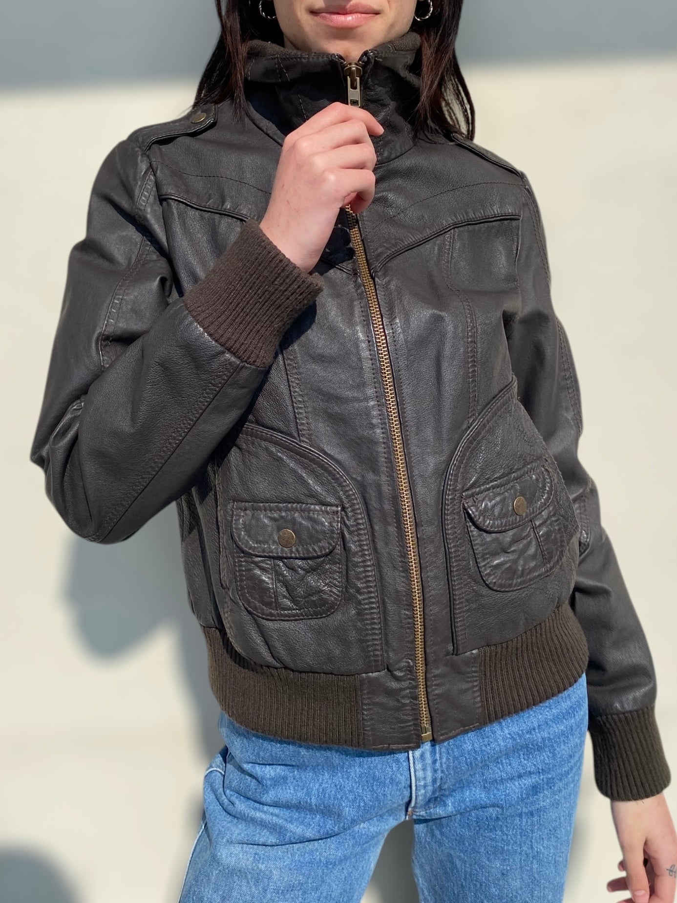 Brown vintage Yessica leather jacket