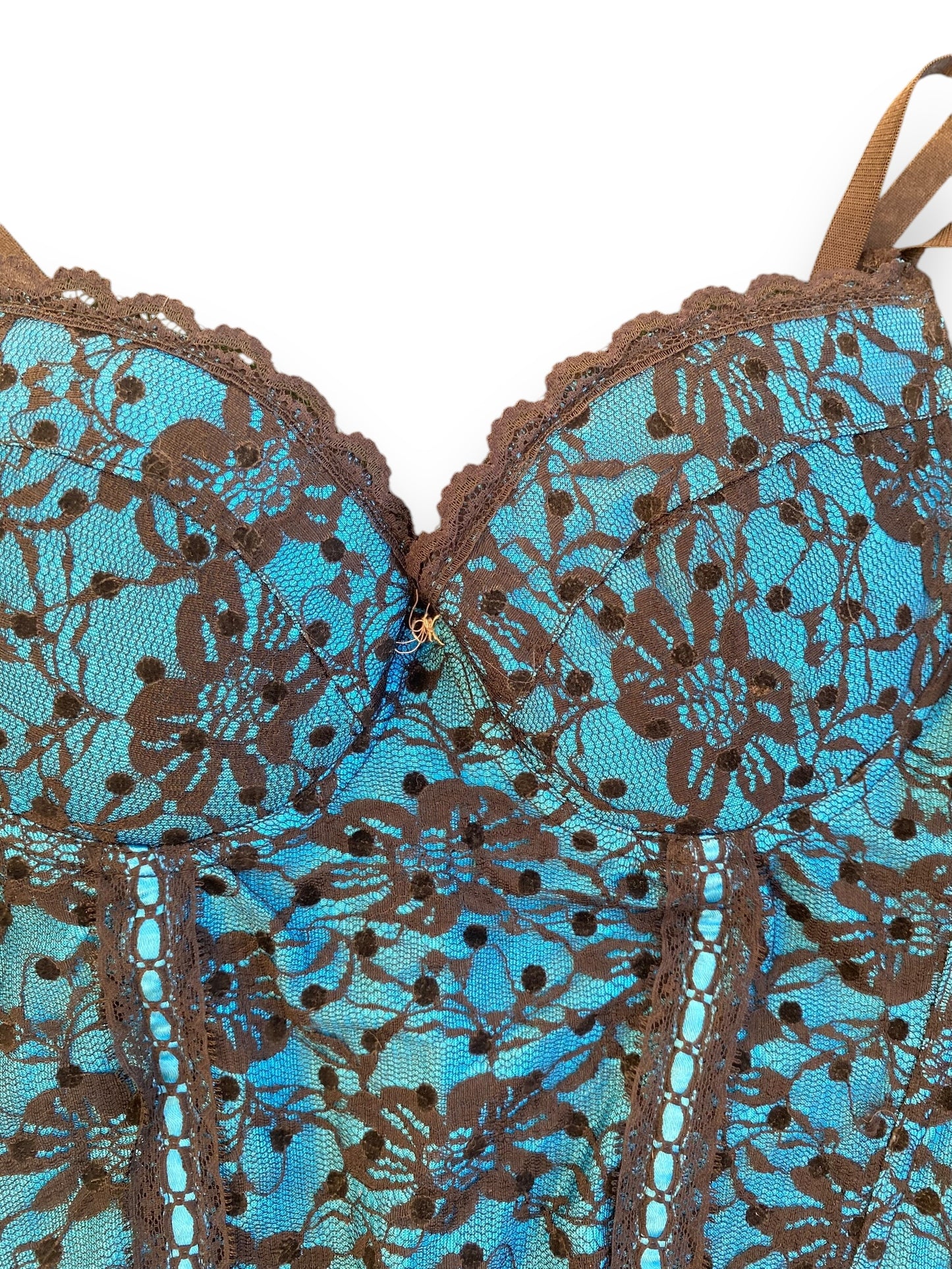 00s blue-black lingerie corset
