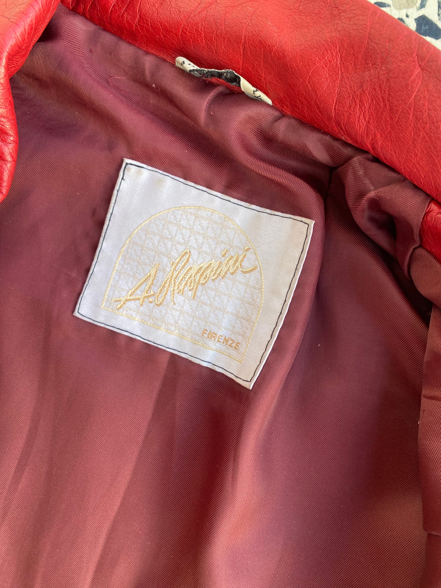 Red vintage leather jacket