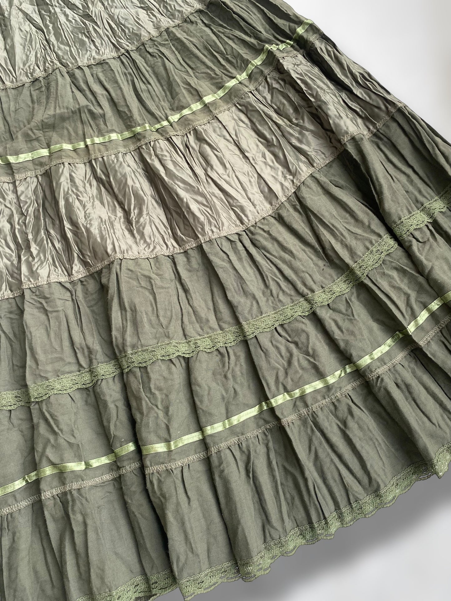 CANDA boho olive green skirt