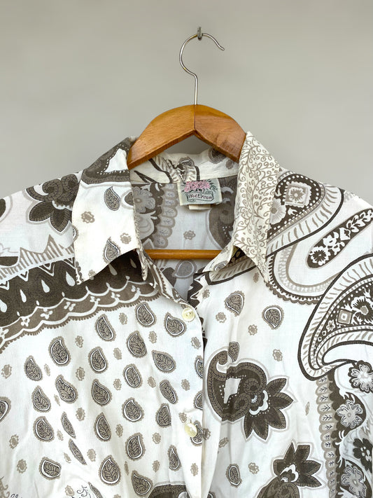 “Boho Lahouria” vintage reworked cropped shirt