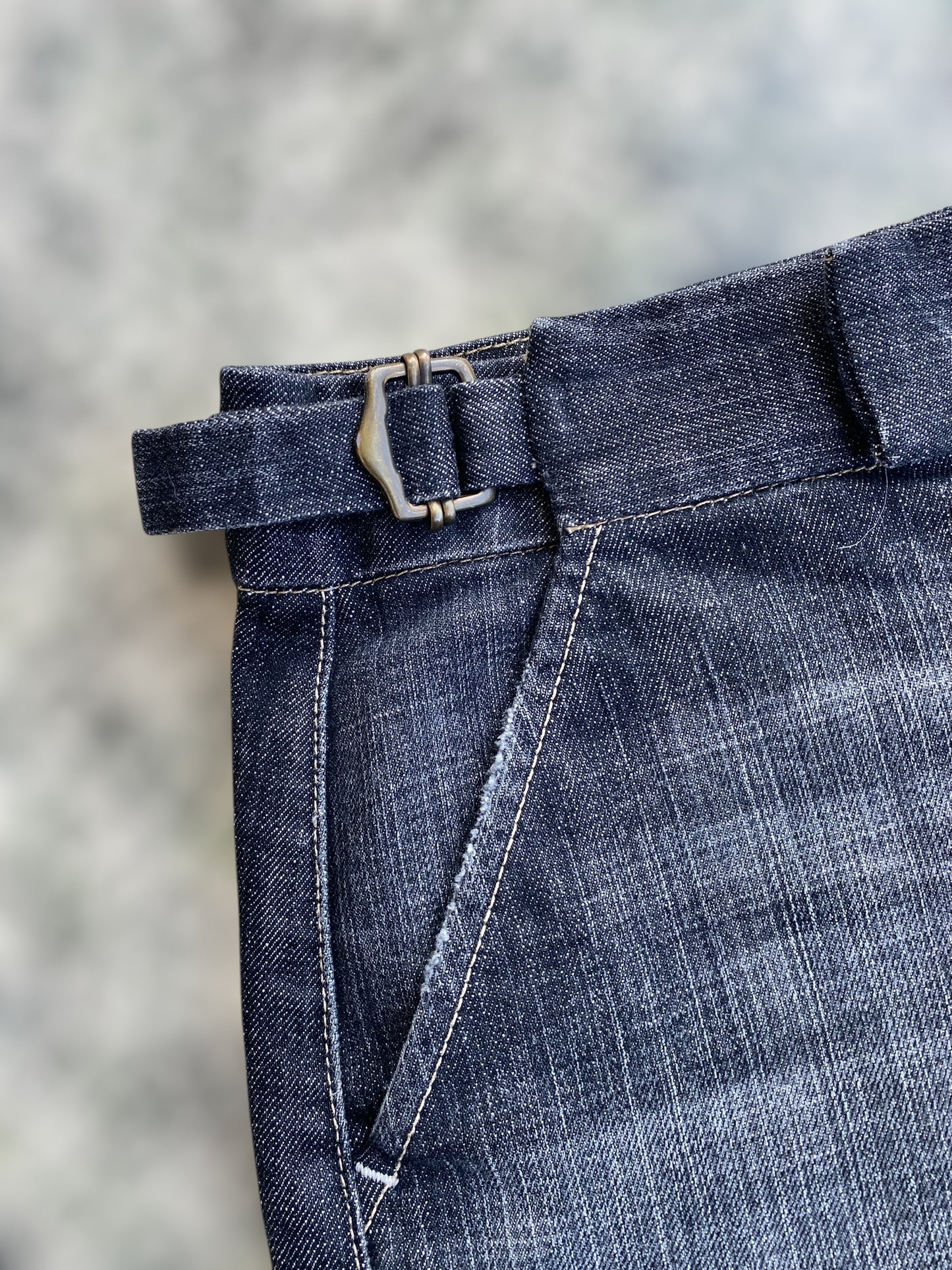 00s mini dark grey jean skirt