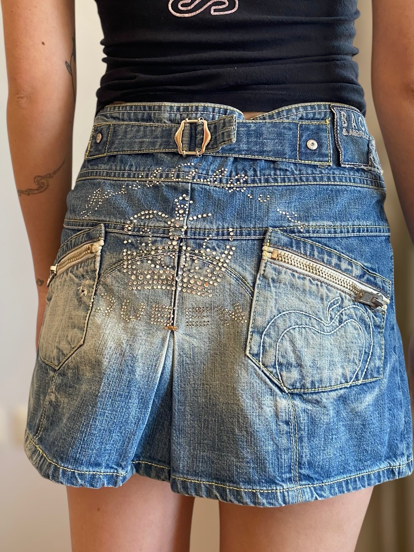 00s queen jeans mini skirt