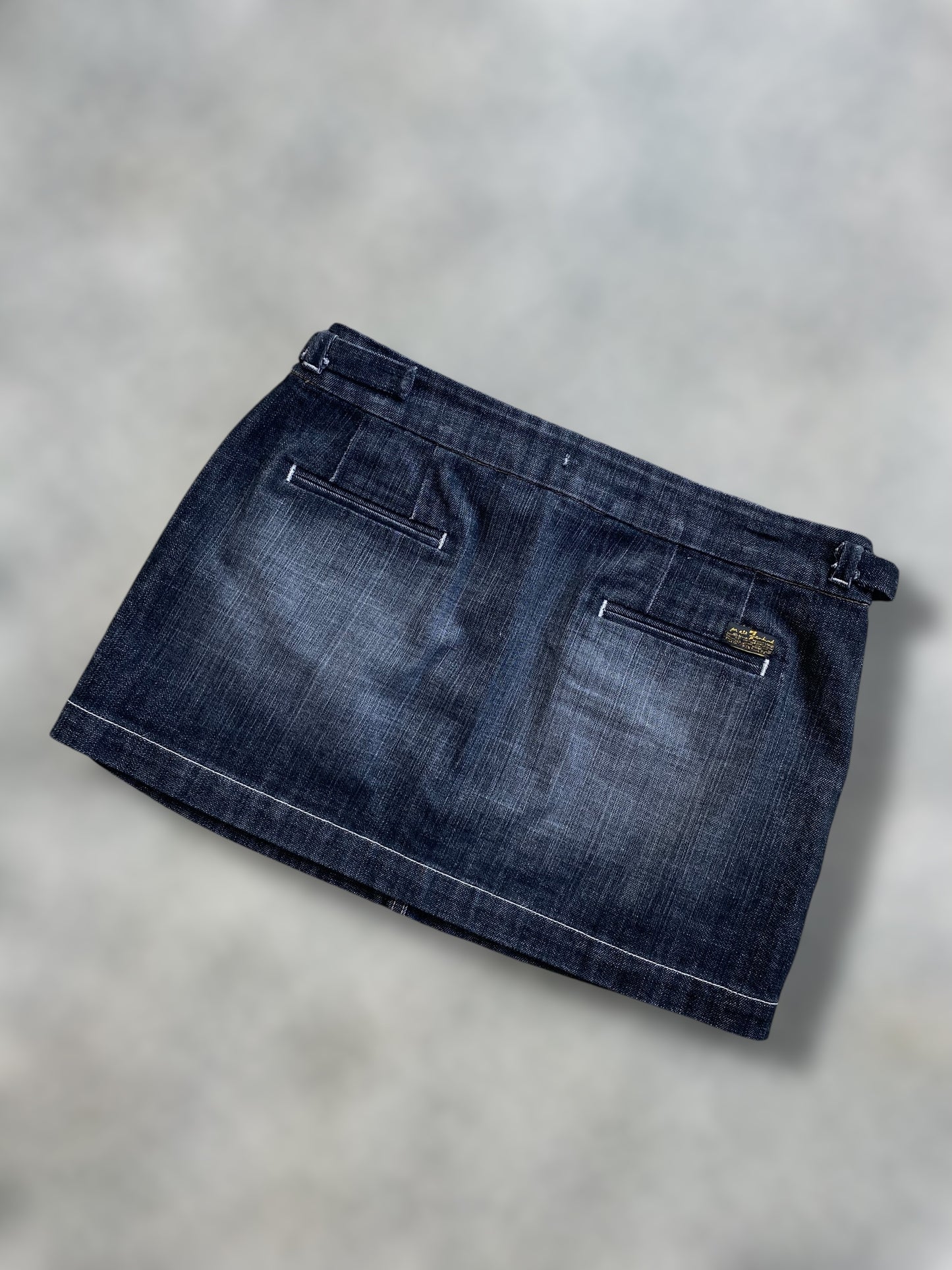 00s mini dark grey jean skirt