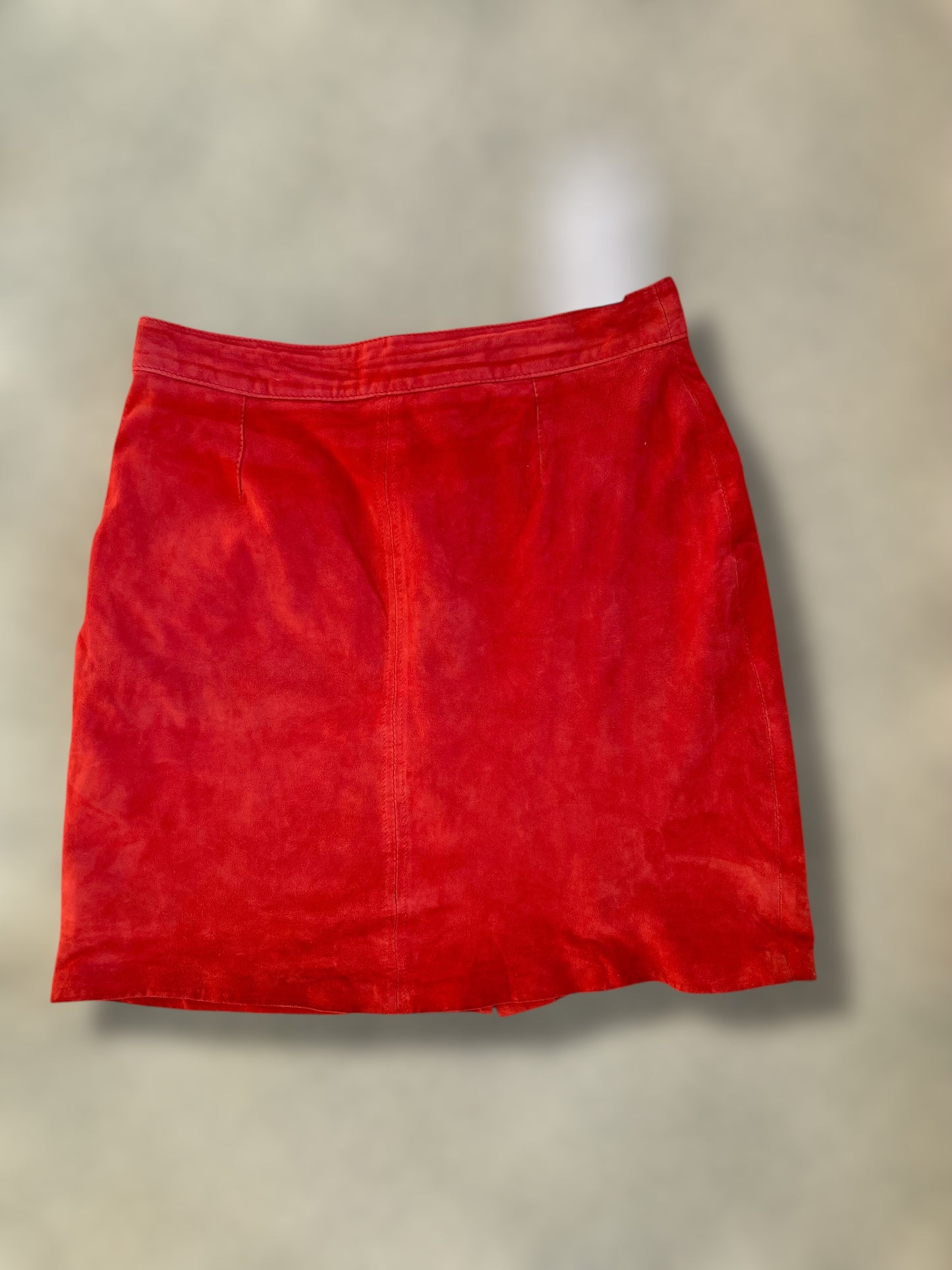 Vintage red suede skirt