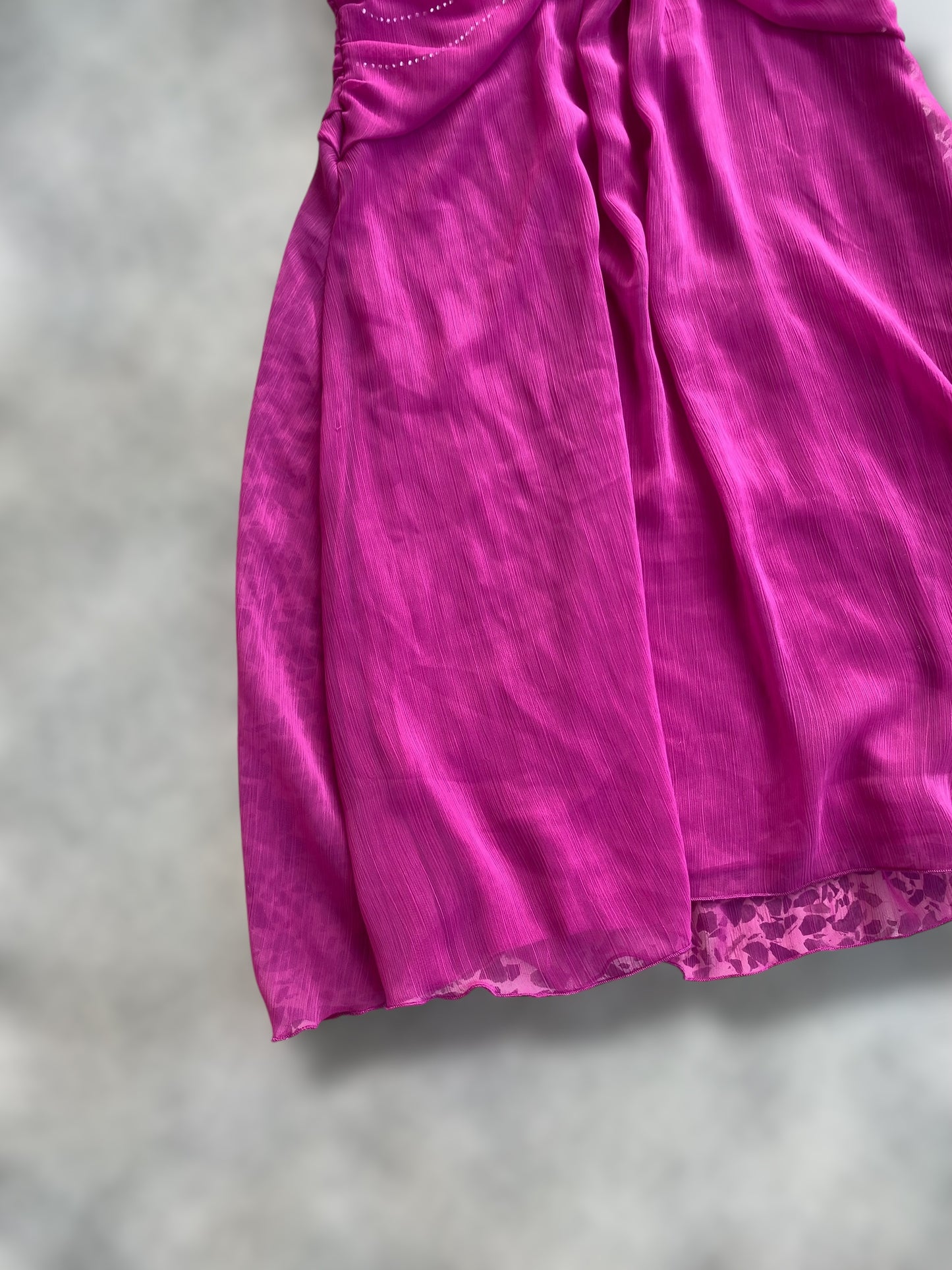 00s magenta party dress with strass details