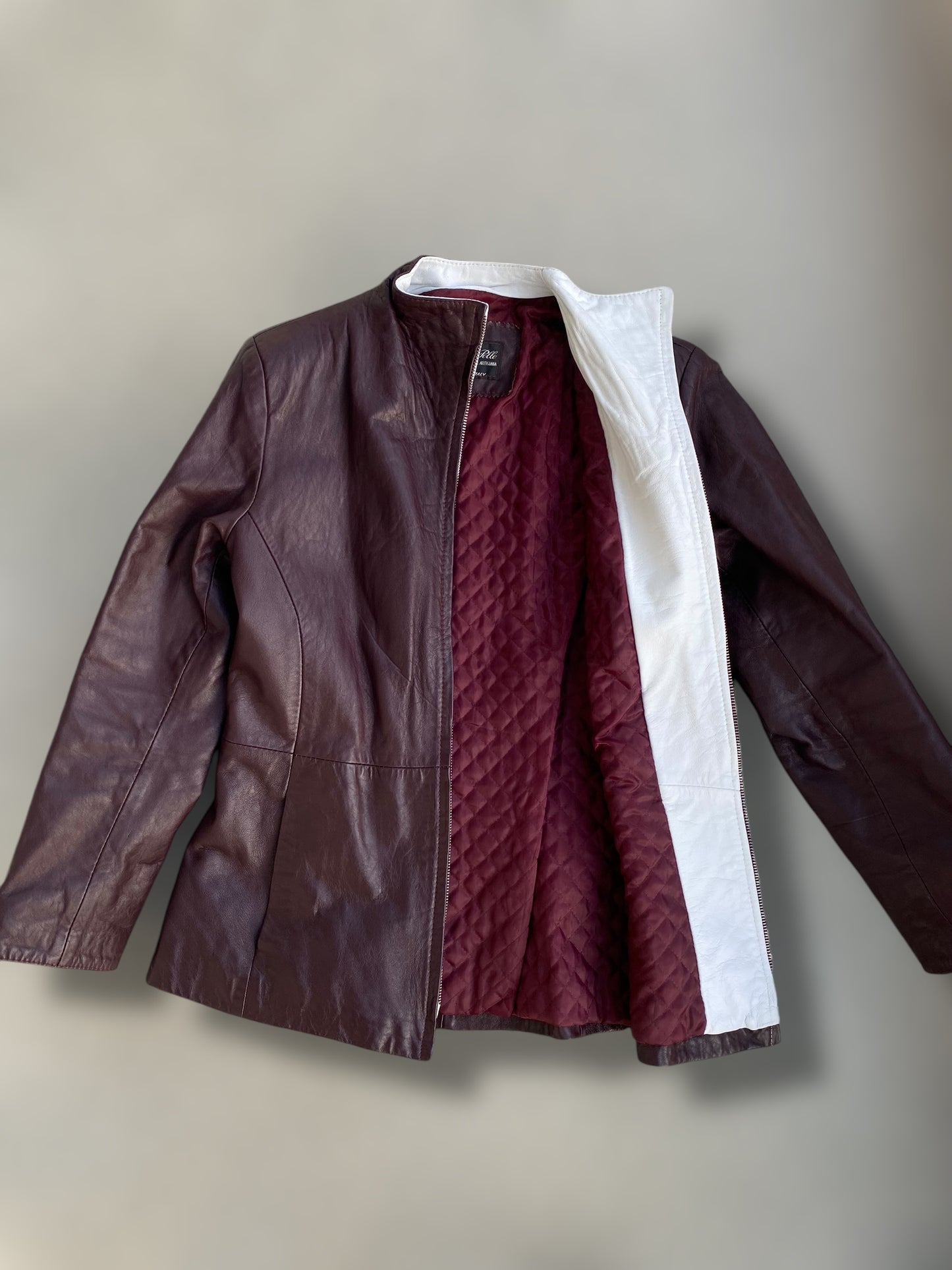 Burgundy vintage leather jacket