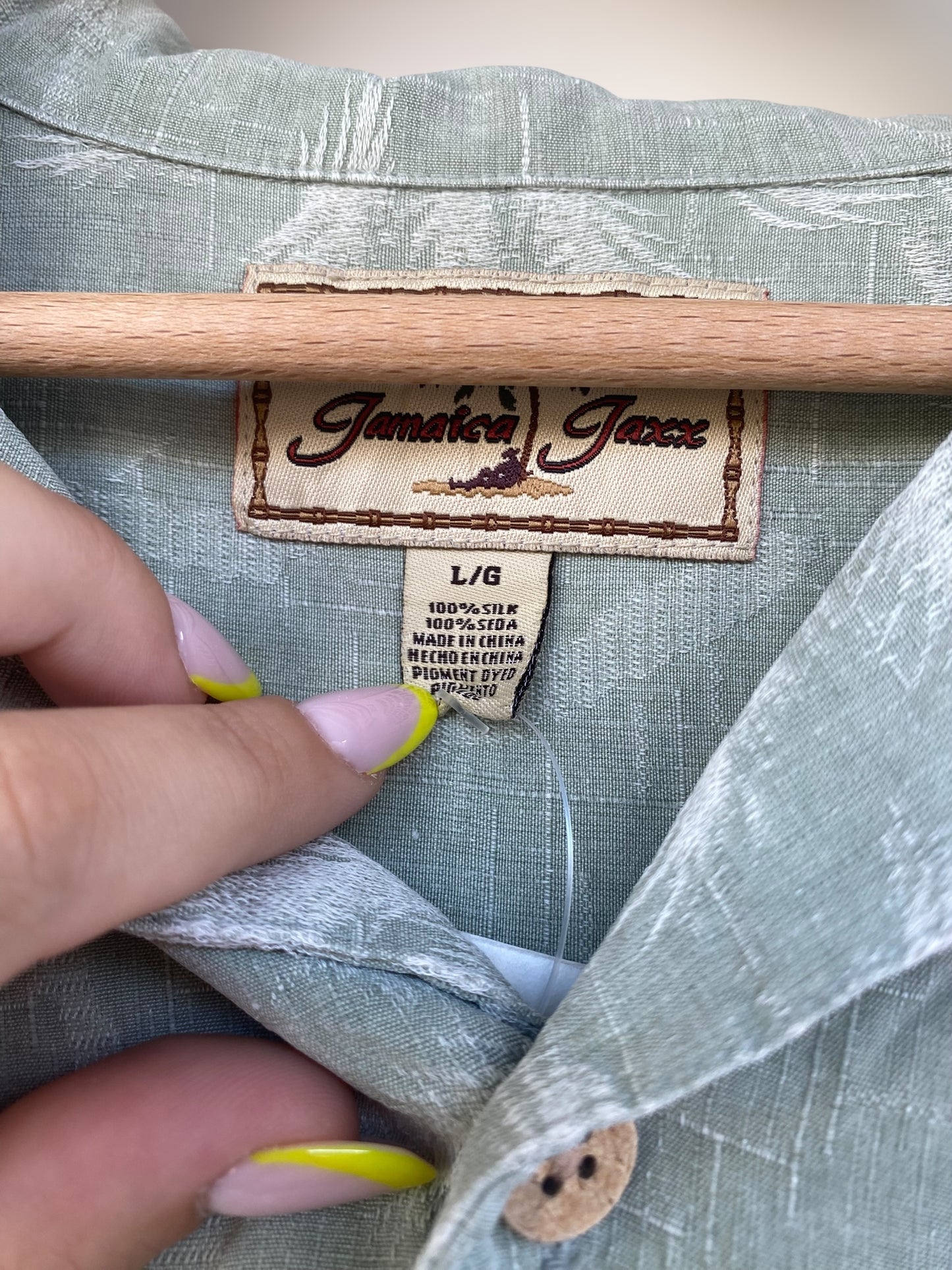 Silk mint Hawaiian shirt