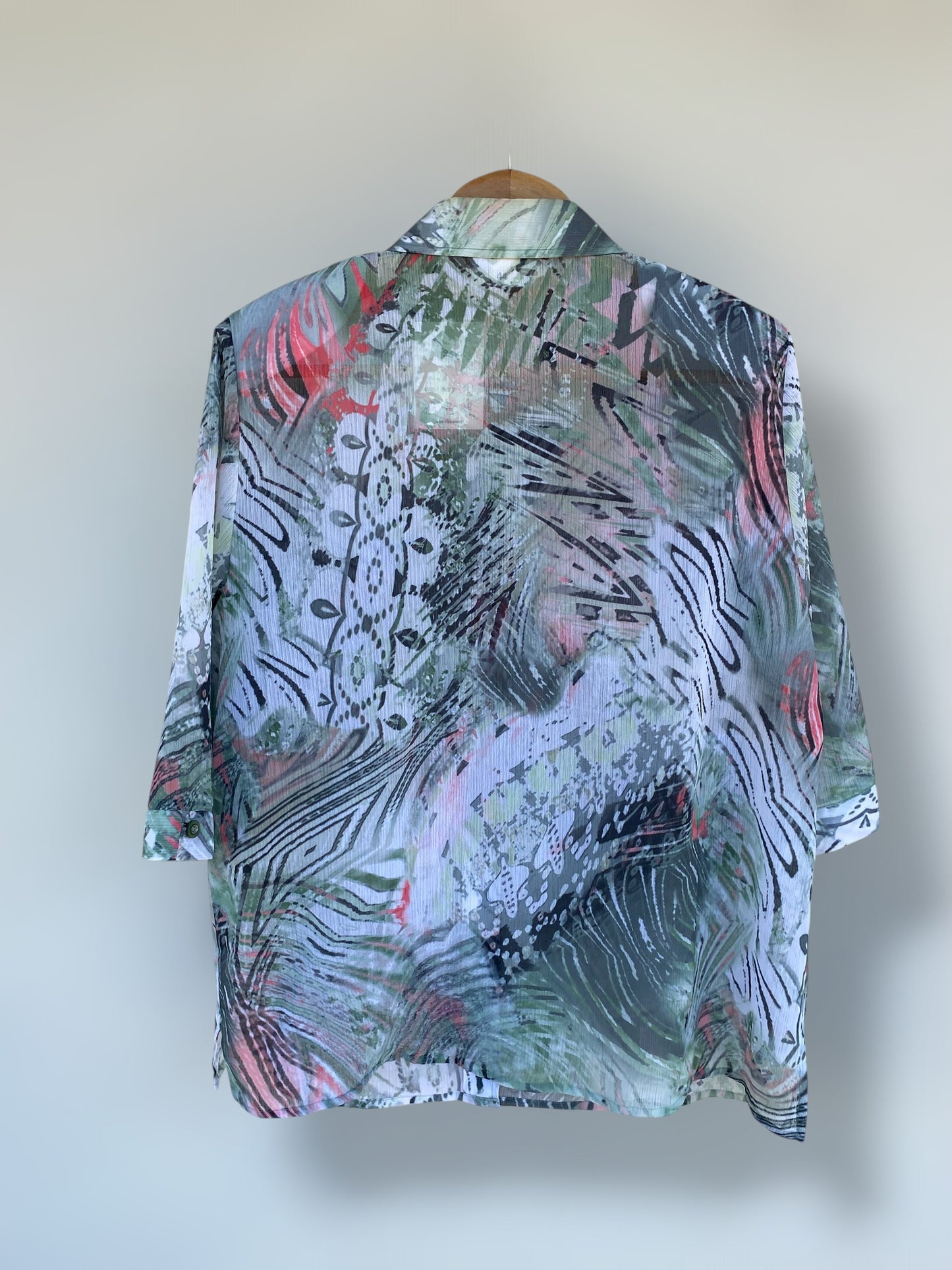 Jungle pattern see through shirt