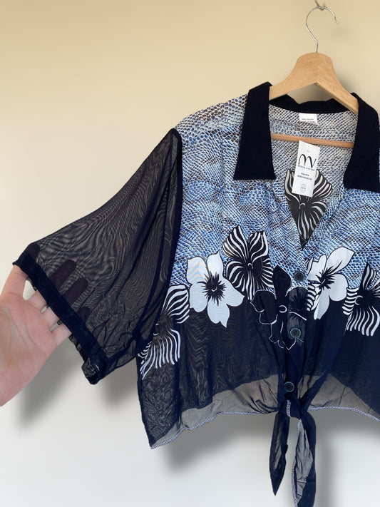 Vintage see through cropped shirt