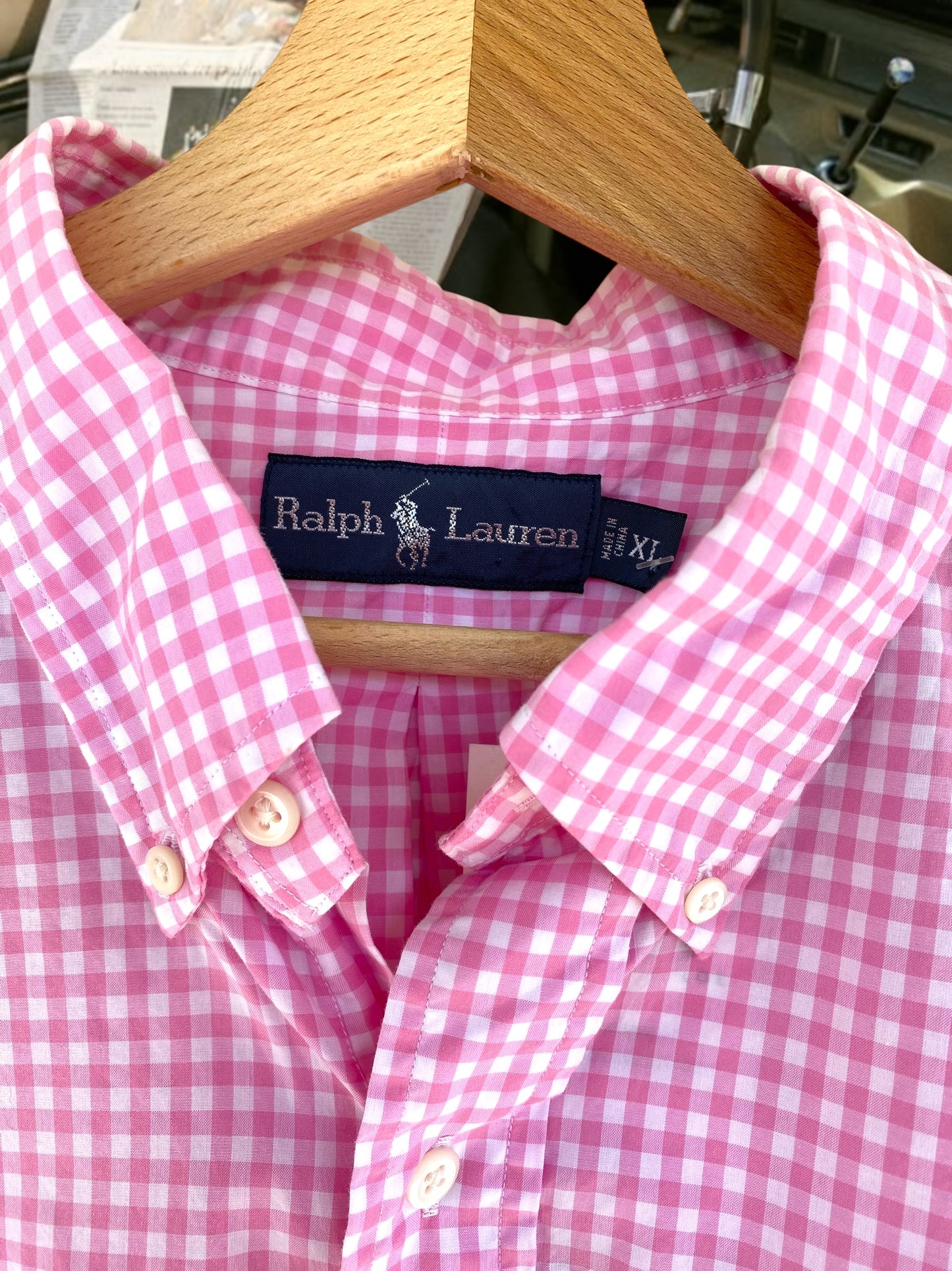 Ralph Lauren pink checkered shirt
