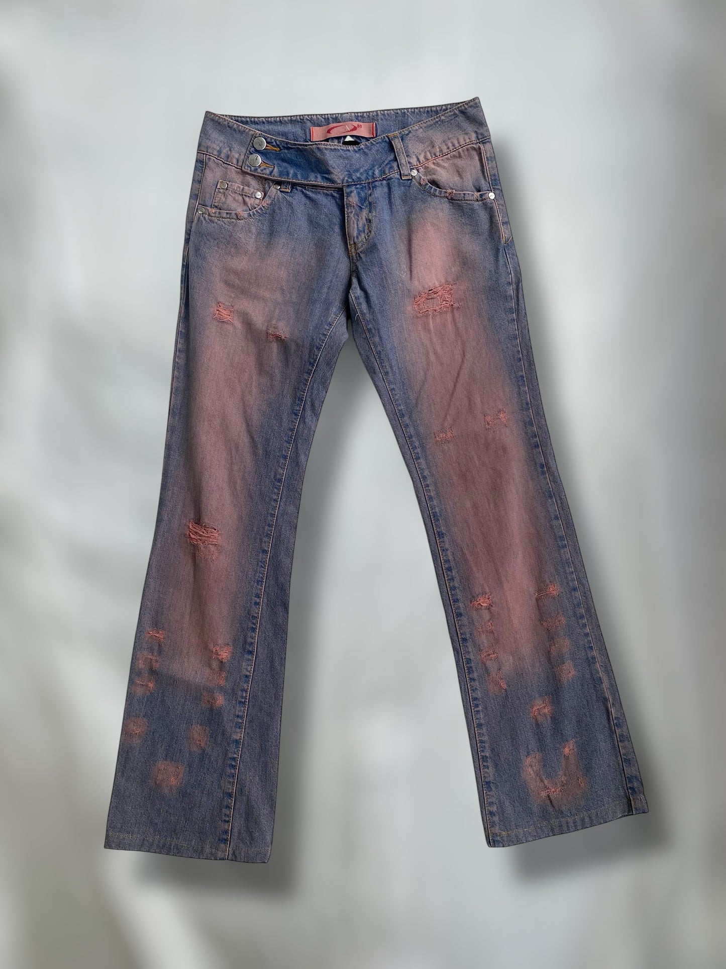 00s low waisted jeans with dusty pink shades