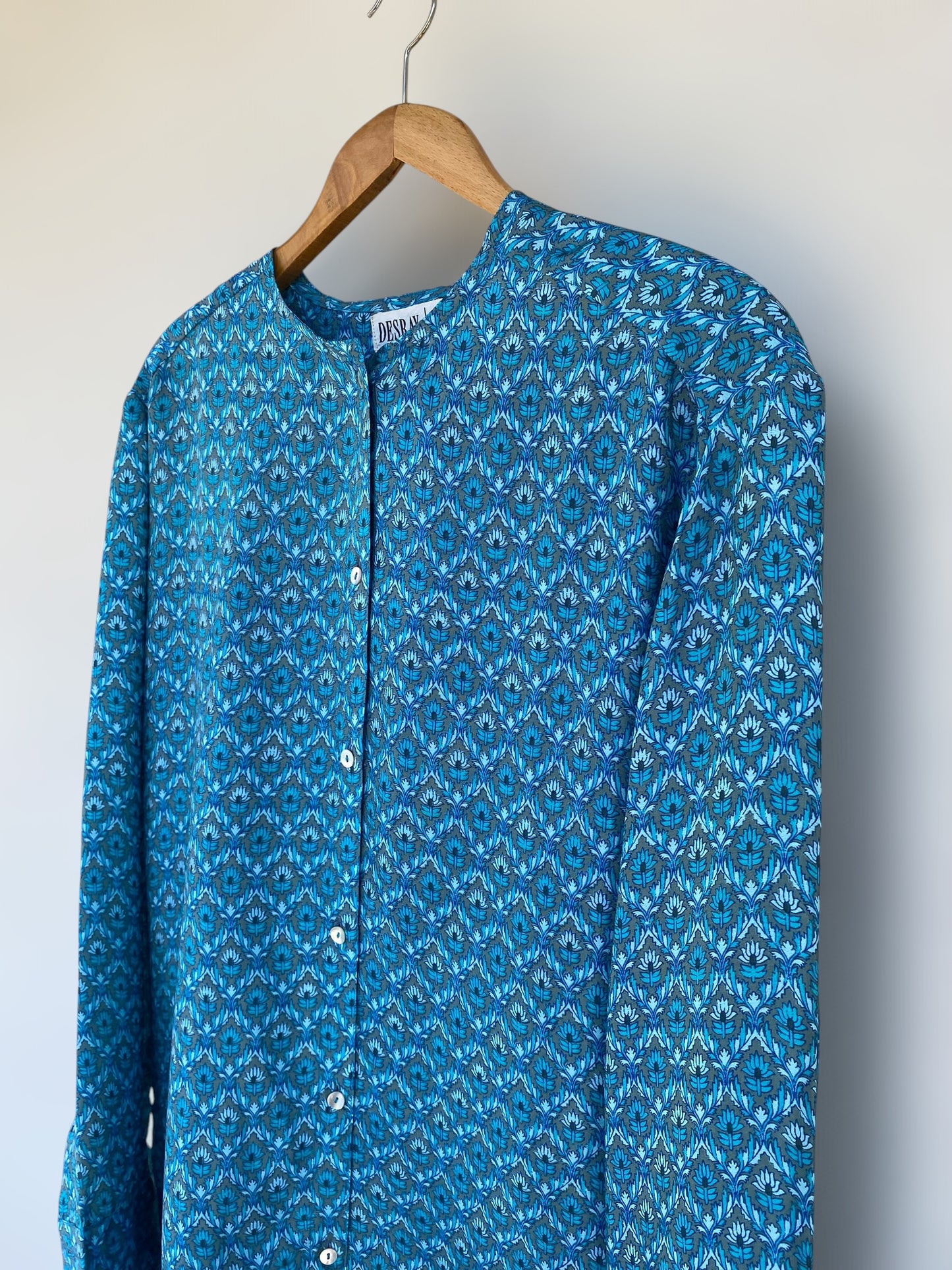 Long silk vintage patterned shirt