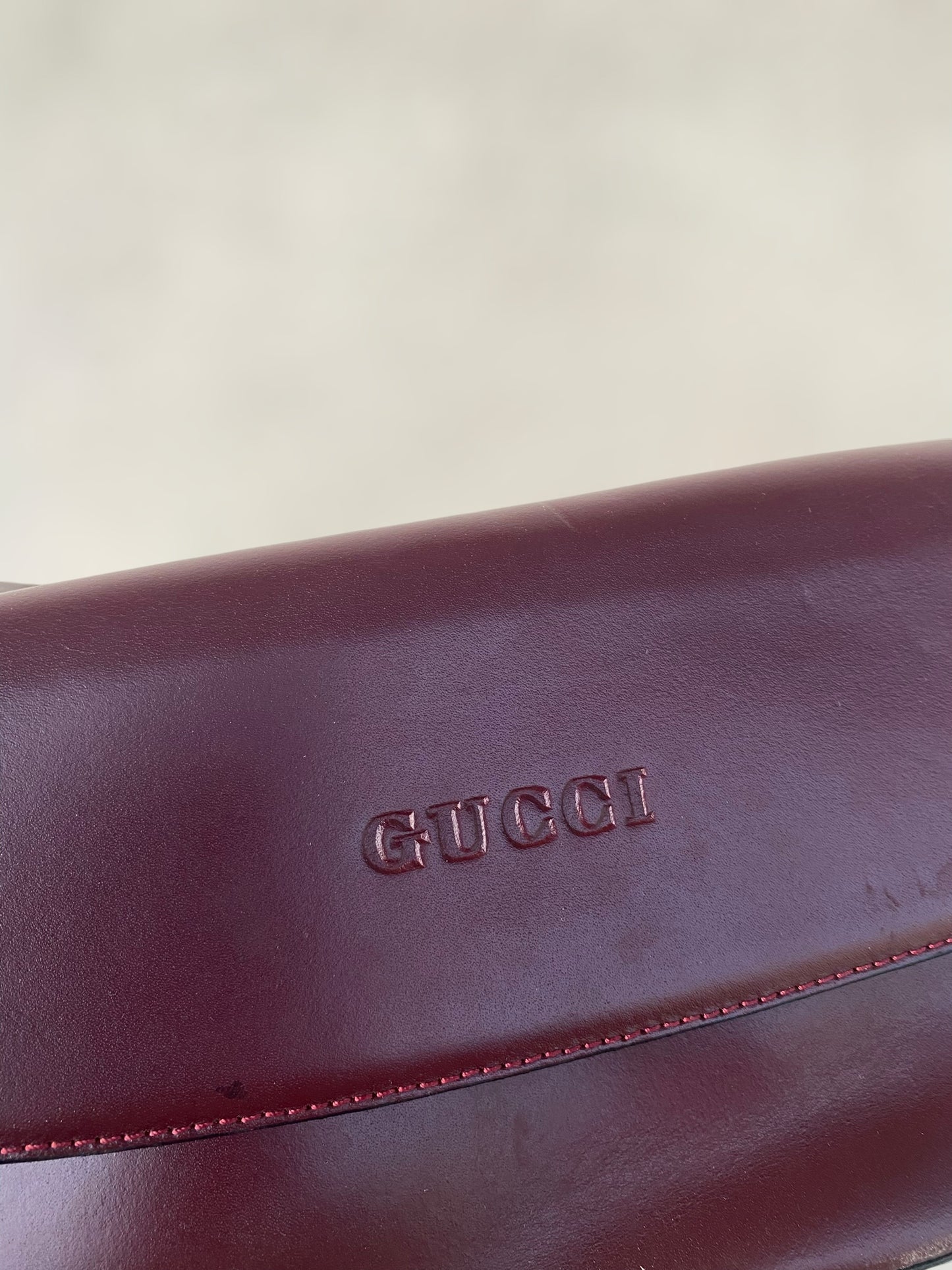 Cold burgundy GUCCI shoulder bag