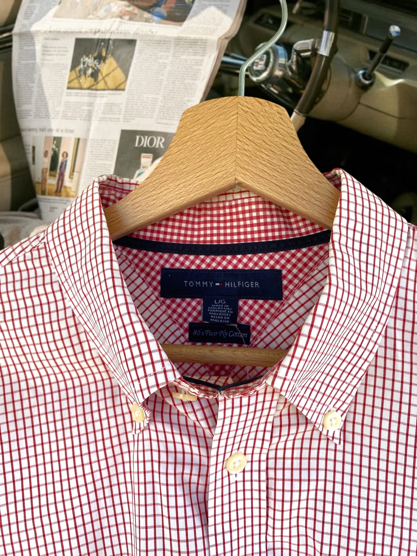 Tommy Hilfiger checkered red with white shirt
