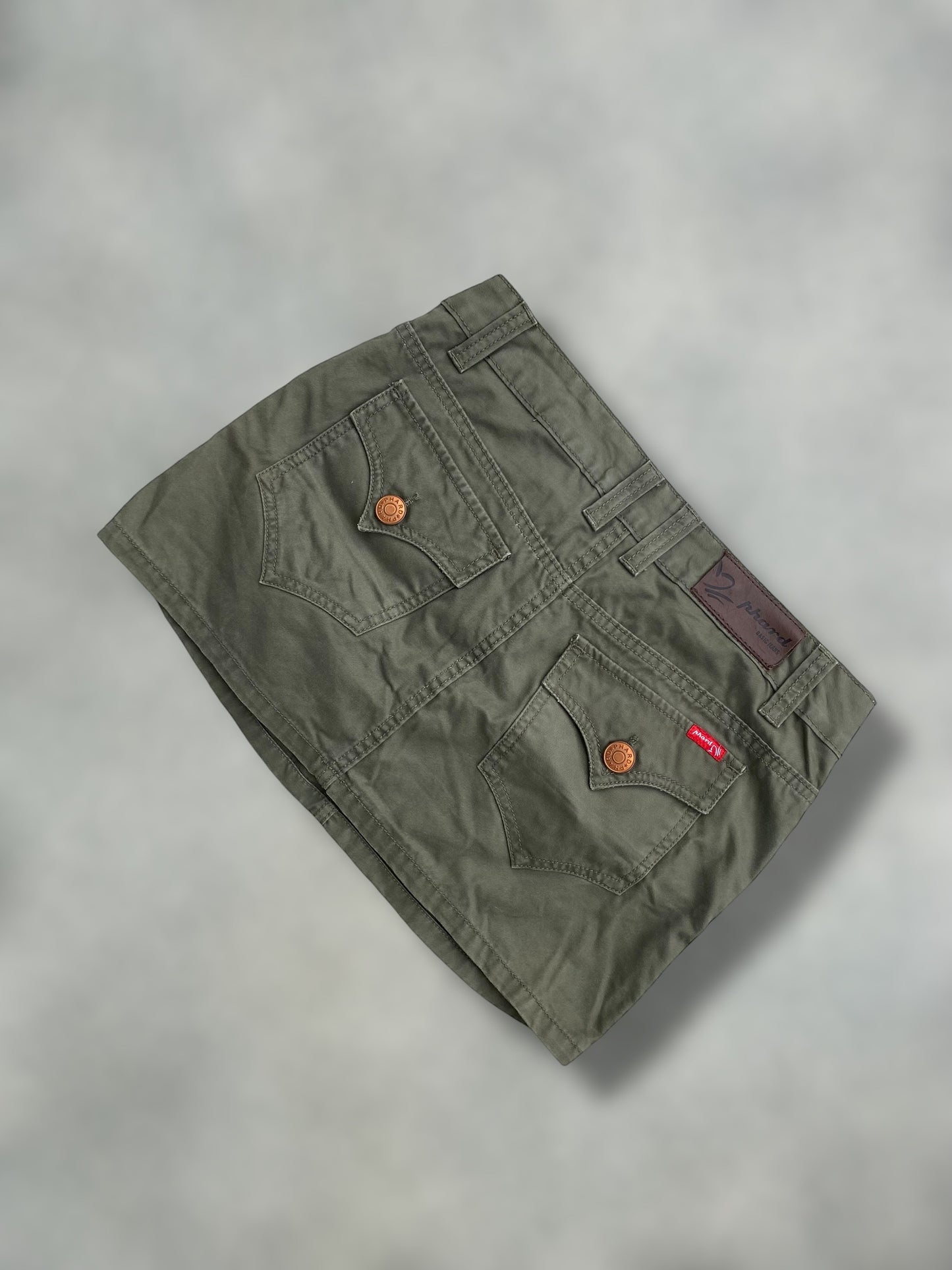 Phard 00s olive  low waisted mini skirt