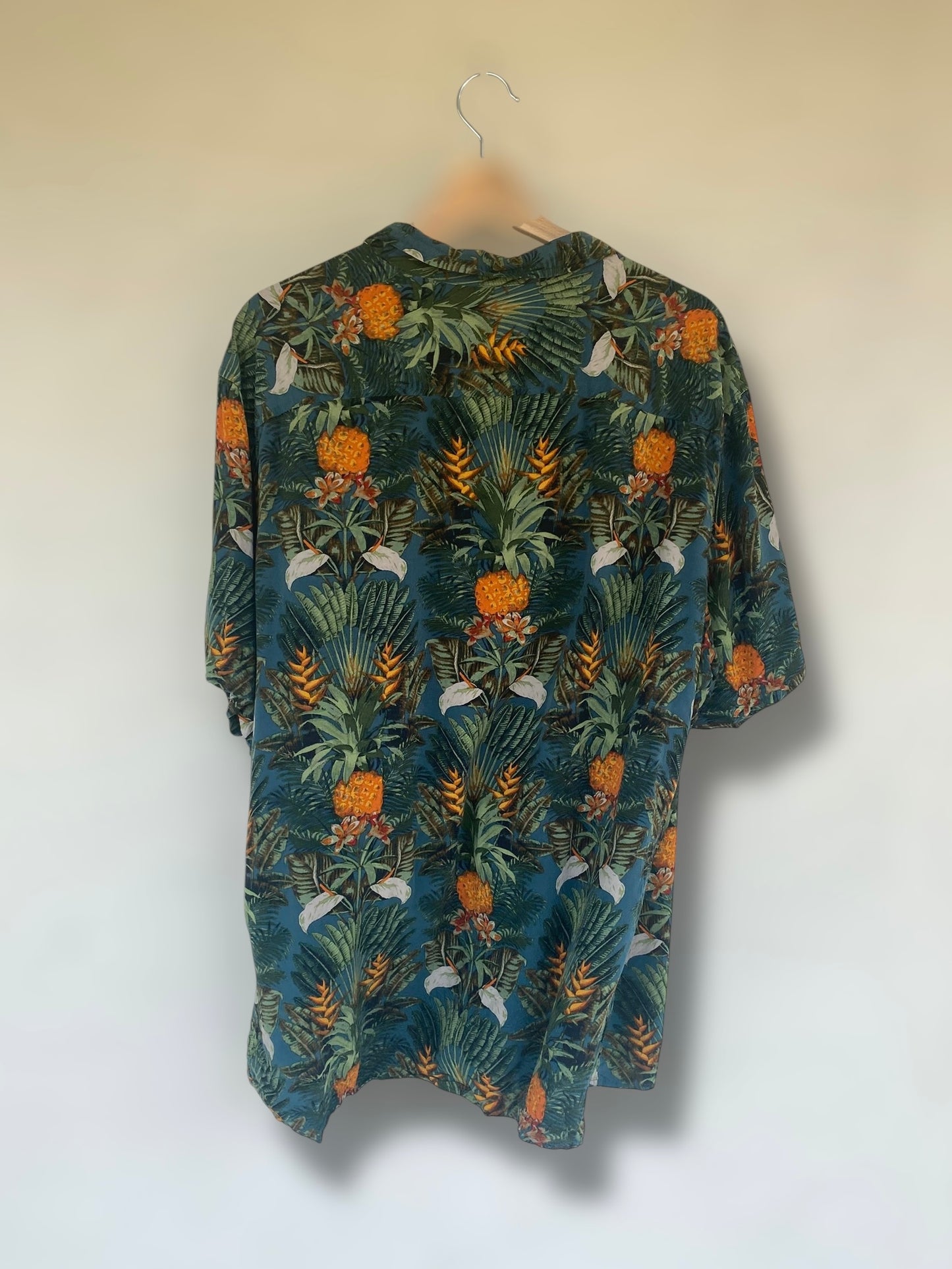 Dark green with pineapples Hawaiian shirt