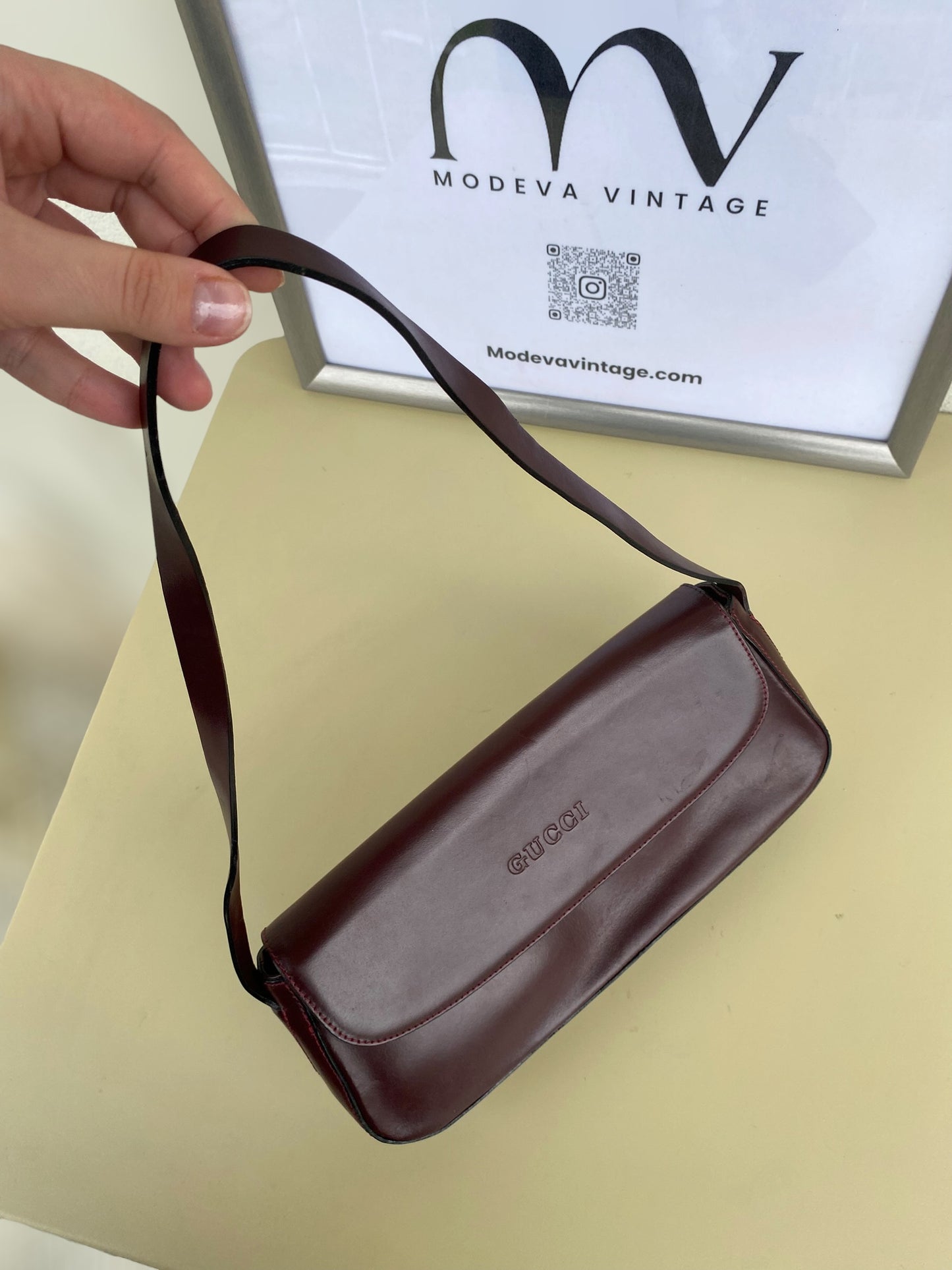 Cold burgundy GUCCI shoulder bag