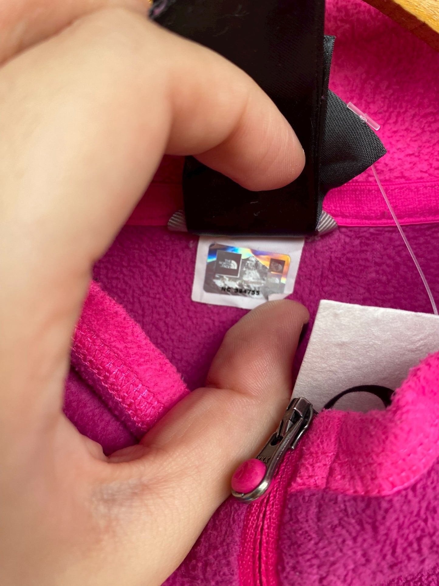The North Face pink fleece (L)
