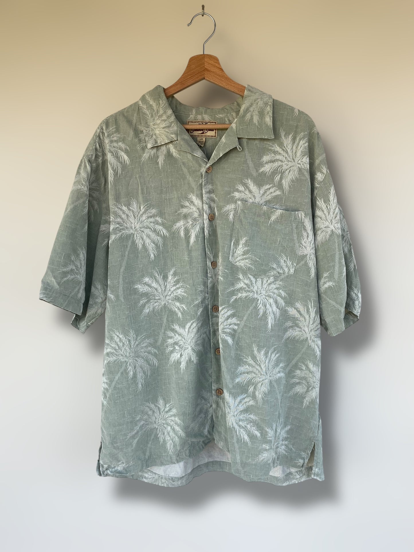 Silk mint Hawaiian shirt