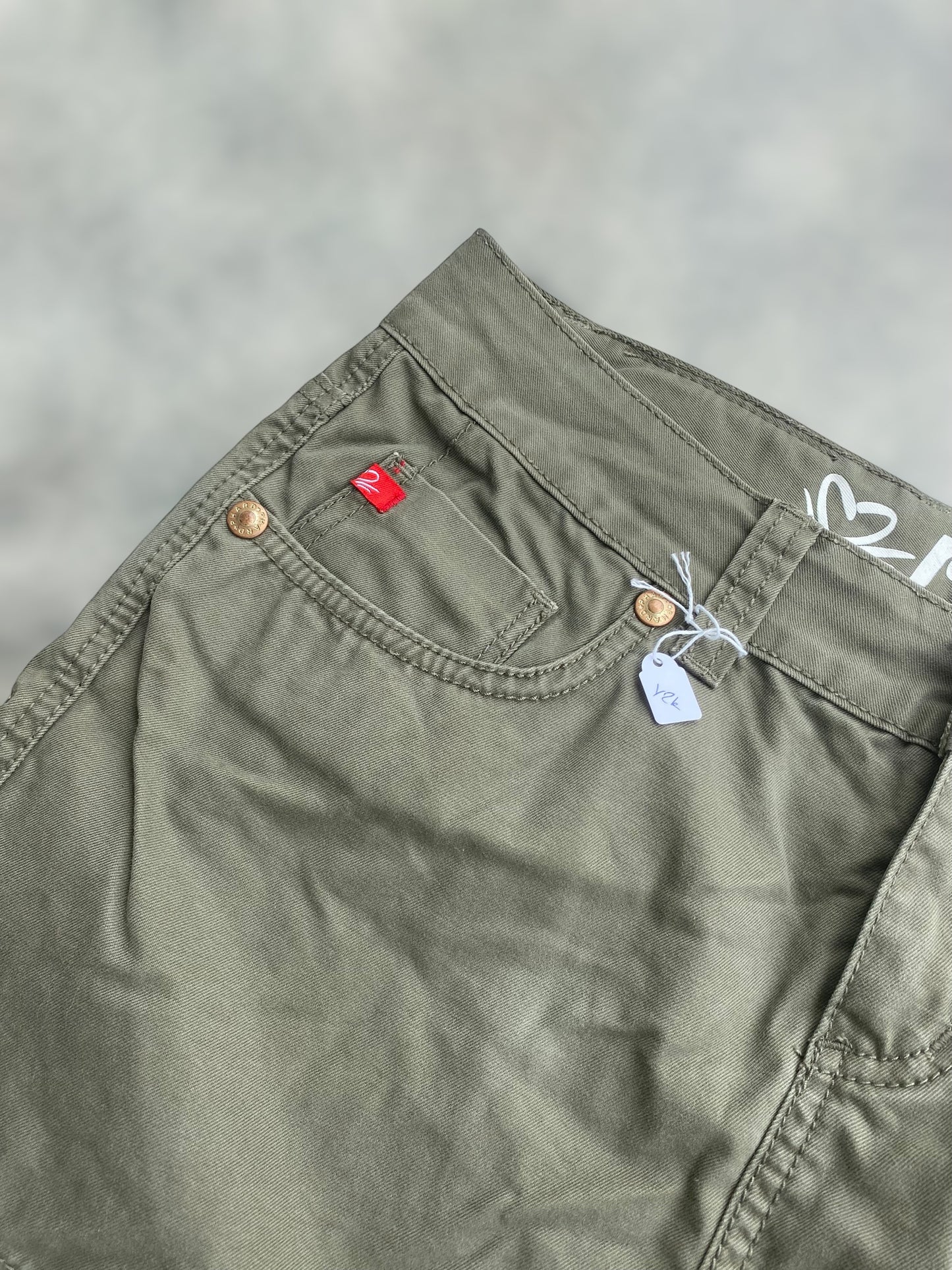 Phard 00s olive  low waisted mini skirt