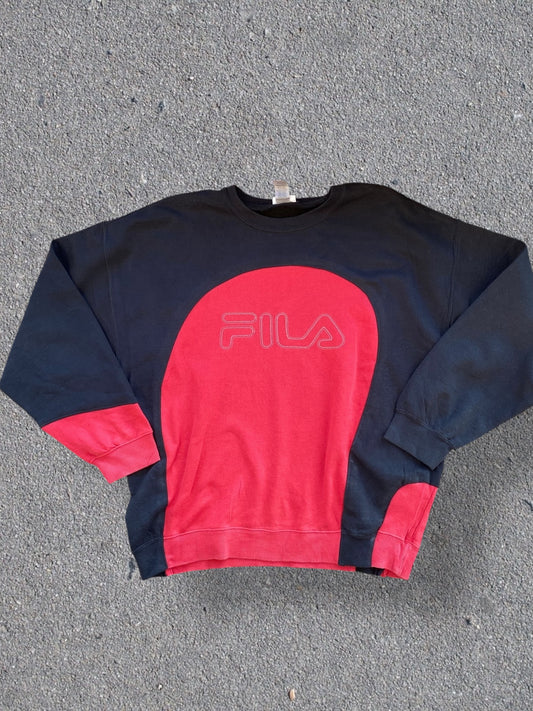 Fila reworked sweatshirt in black with red