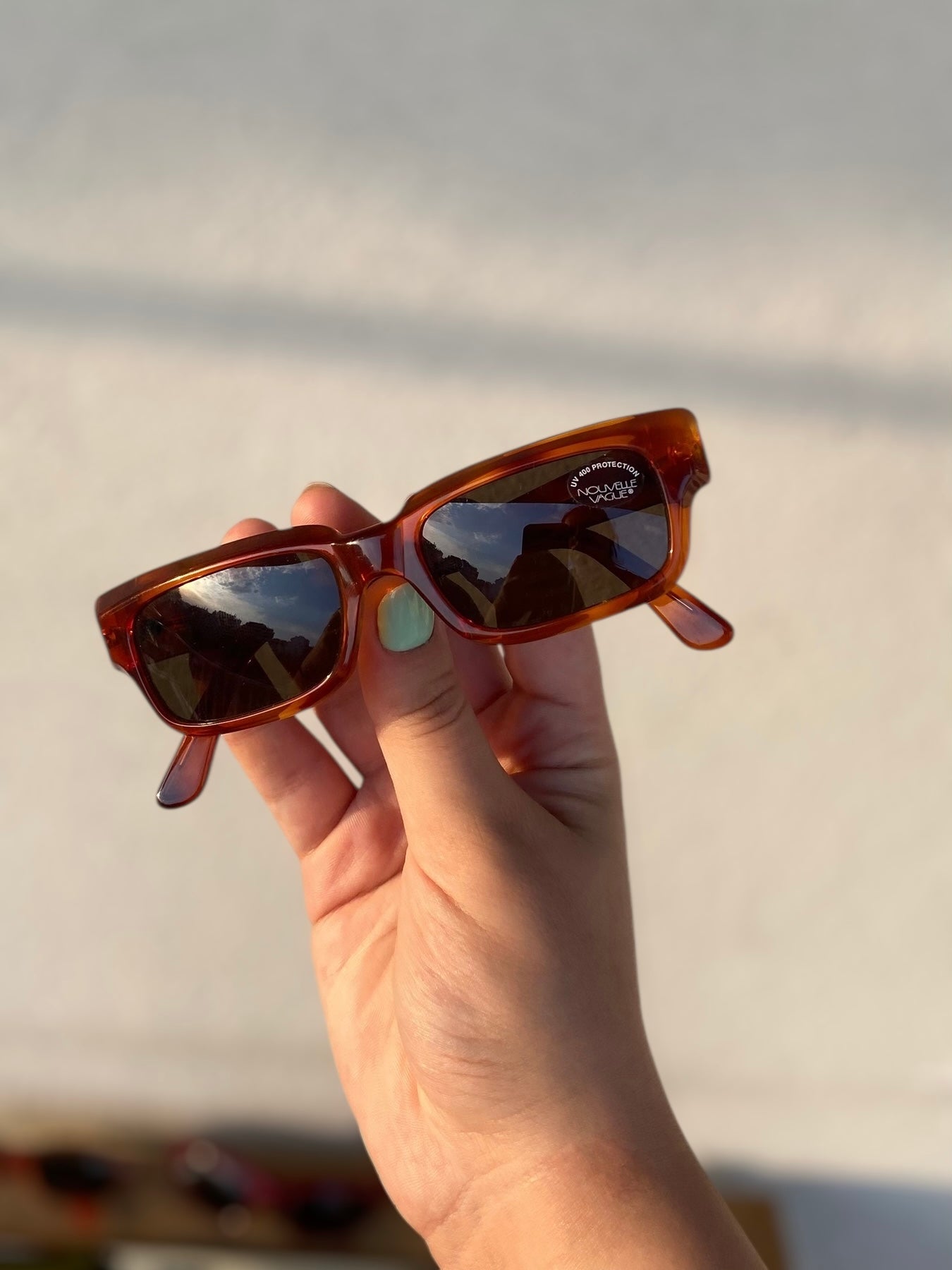 Vintage dark orange Nouvelle Vague sunglasses
