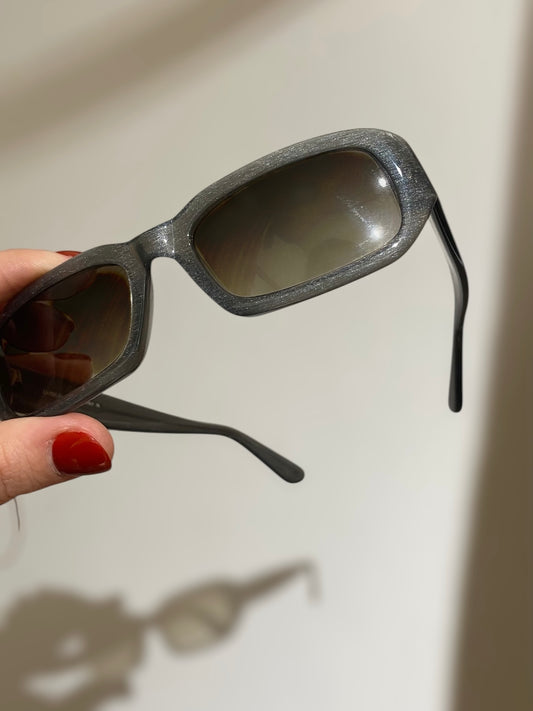 Deadstock La Perla vintage sunglasses in sparkling grey color