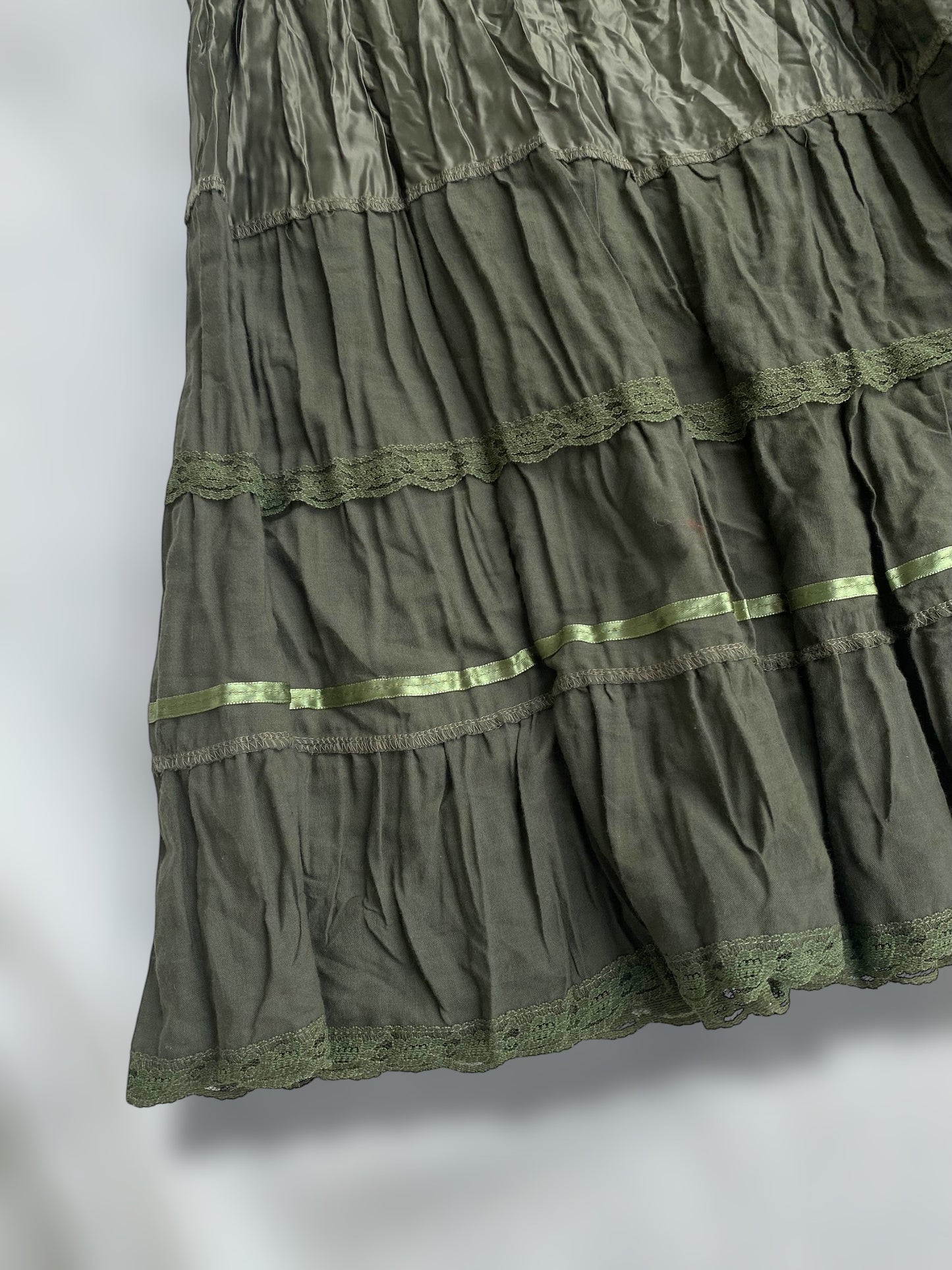 CANDA boho olive green skirt