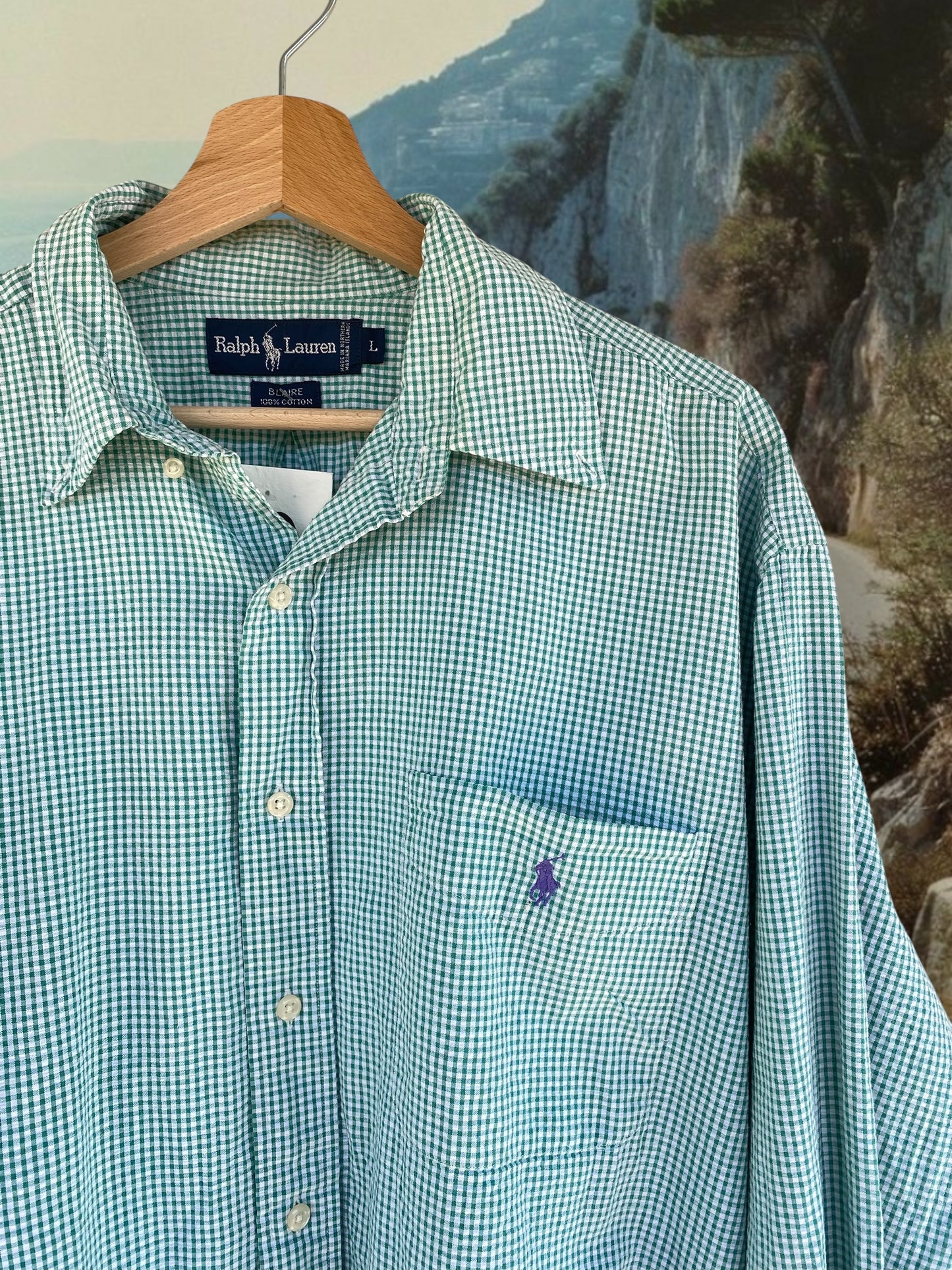 Ralph Lauren green with white checkered shirt