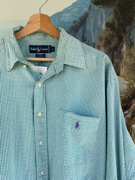 Ralph Lauren green with white checkered shirt