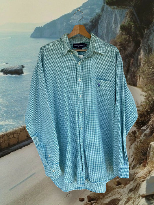 Ralph Lauren green with white checkered shirt