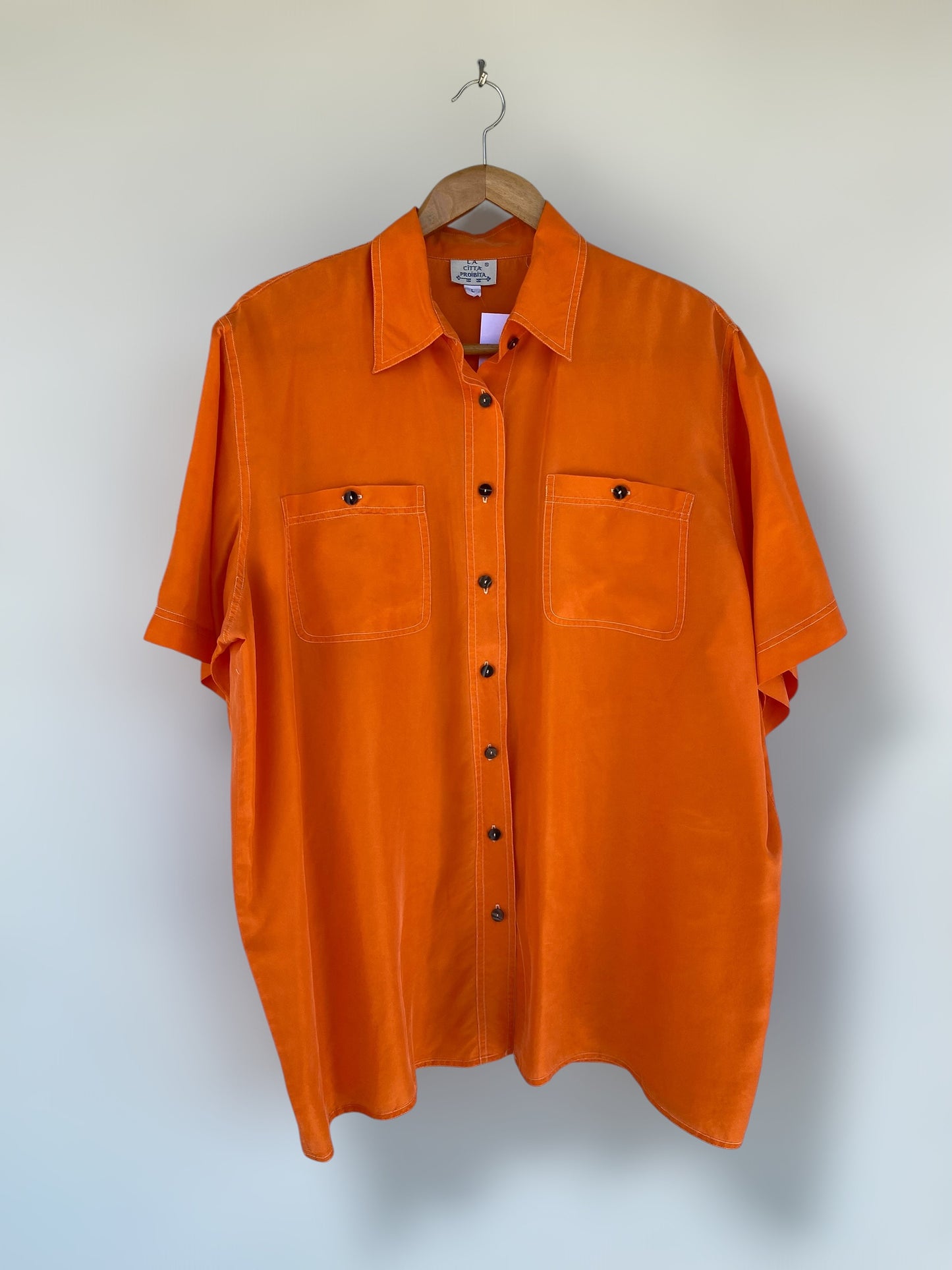 “Mandarin” silk vintage shirt