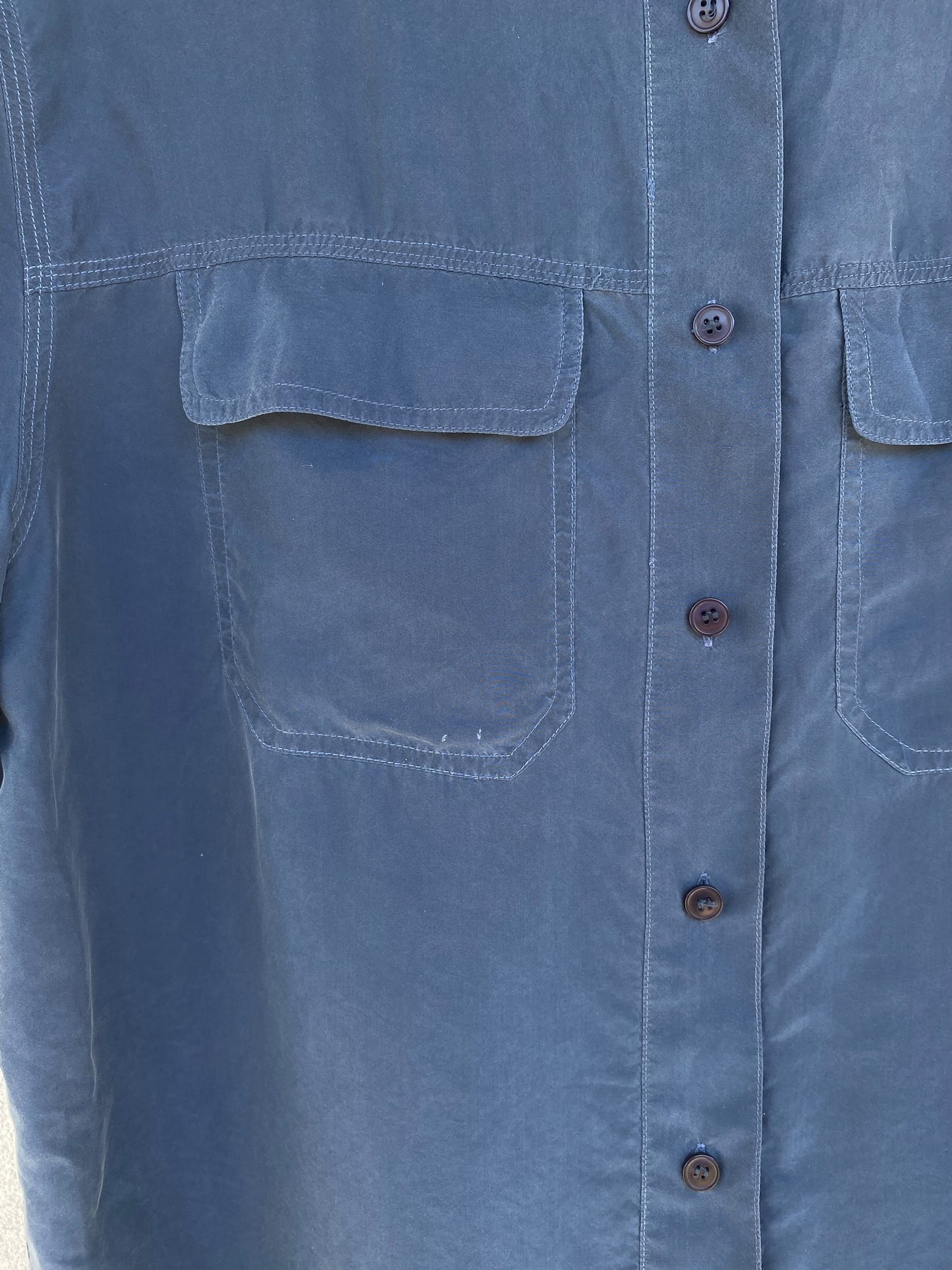 Vintage silk blue casual shirt