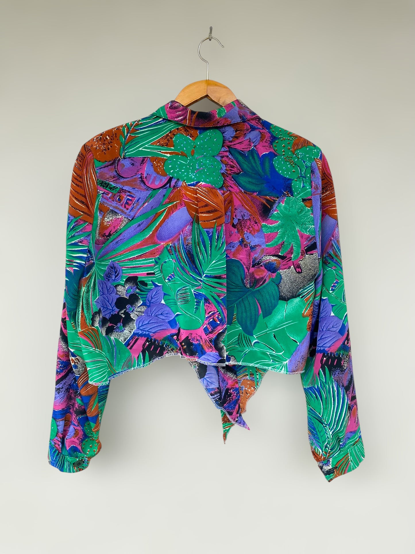 “Vintage jungle” reworked cropped shirt