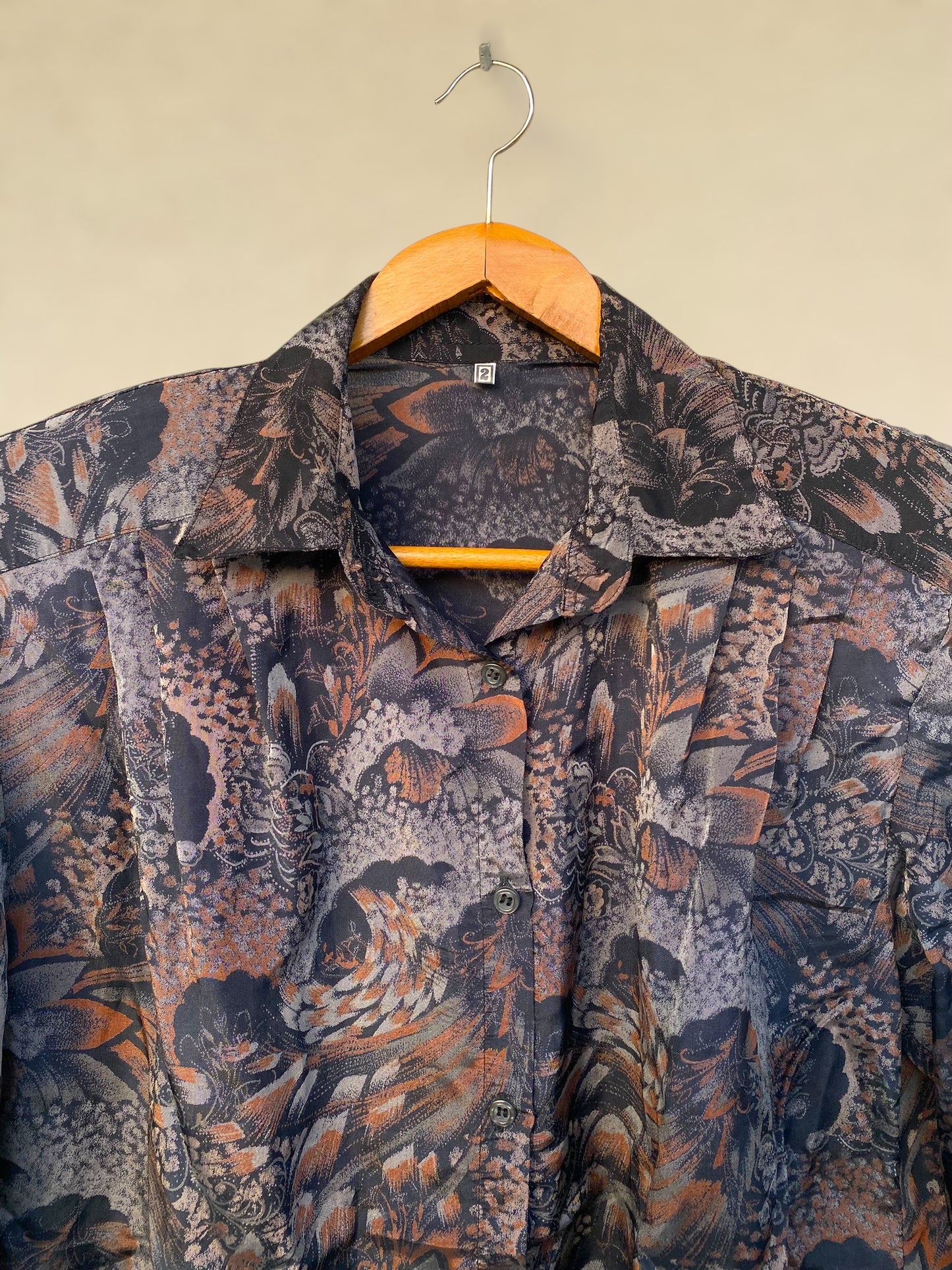 Vintage shirt with dark shiny print