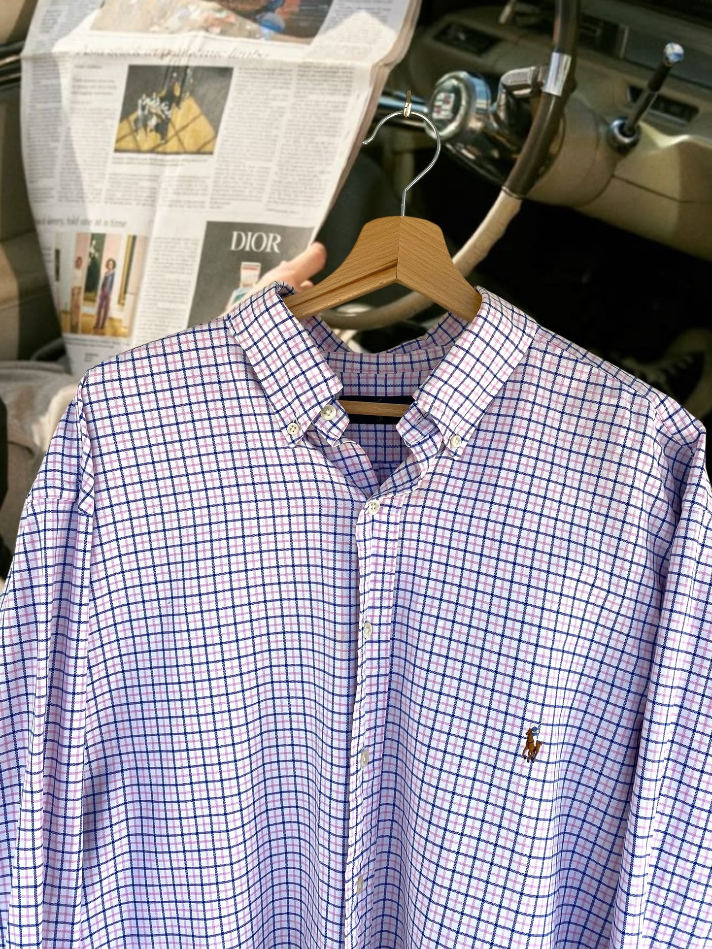 Pink and blue checkered Ralph Lauren