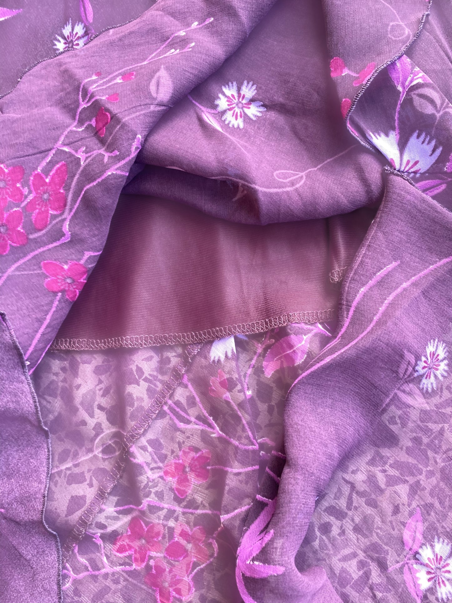 Purple floral asymmetric skirt
