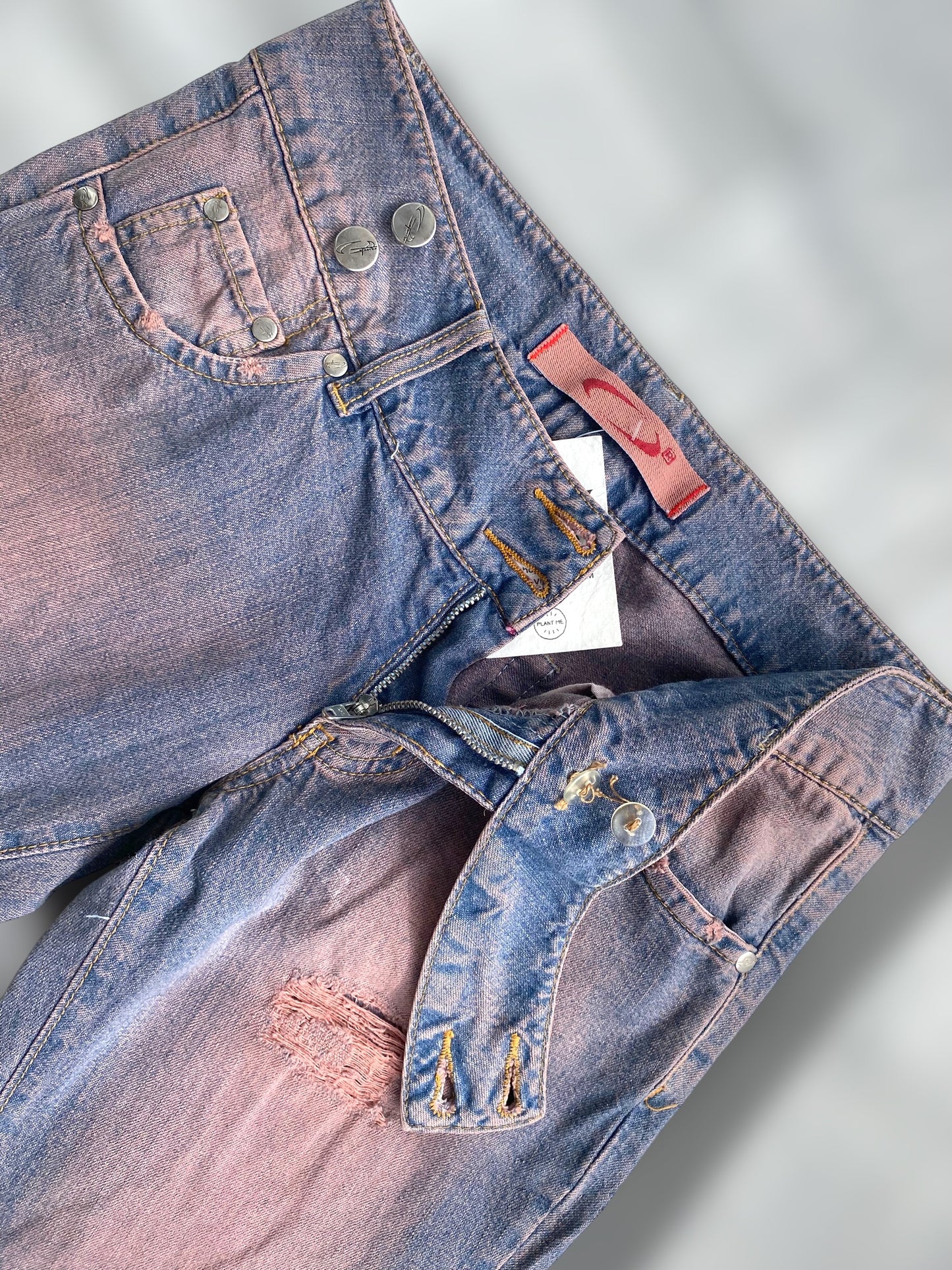 00s low waisted jeans with dusty pink shades